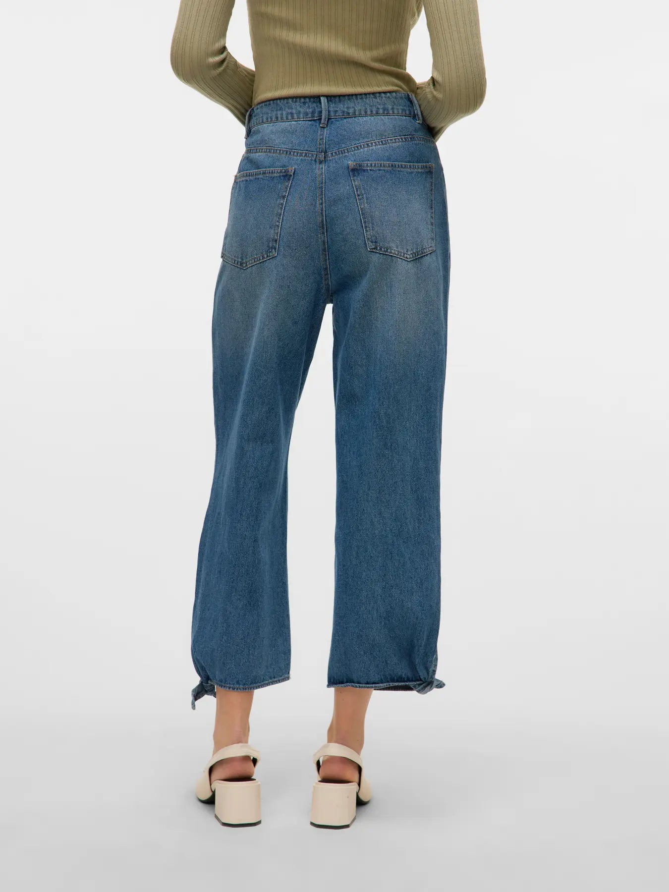 Vero Moda Kathy High Waist Wide Leg Pants with Belt Tie - Women's Fashion Trousers for Office, Casual & Party Wear