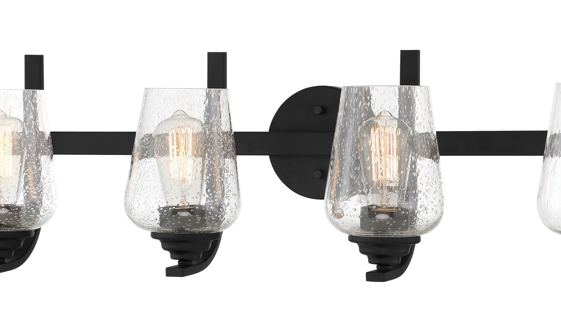 Minka Lavery 1924-66A Shyloh 4-Light Wall Sconce - 240W Coal Black Finish - Modern Lighting for Living Room, Bedroom & Hallway