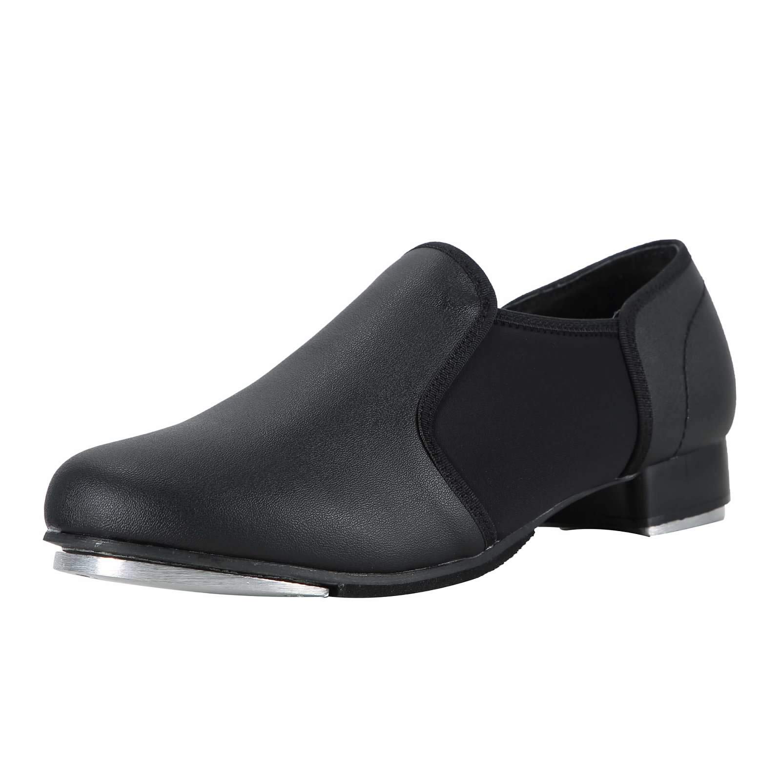 Linodes Unisex PU Leather Slip-On Tap Dance Shoes for Women & Men - Comfortable Jazz Shoes for Practice, Performance & Stage Shows