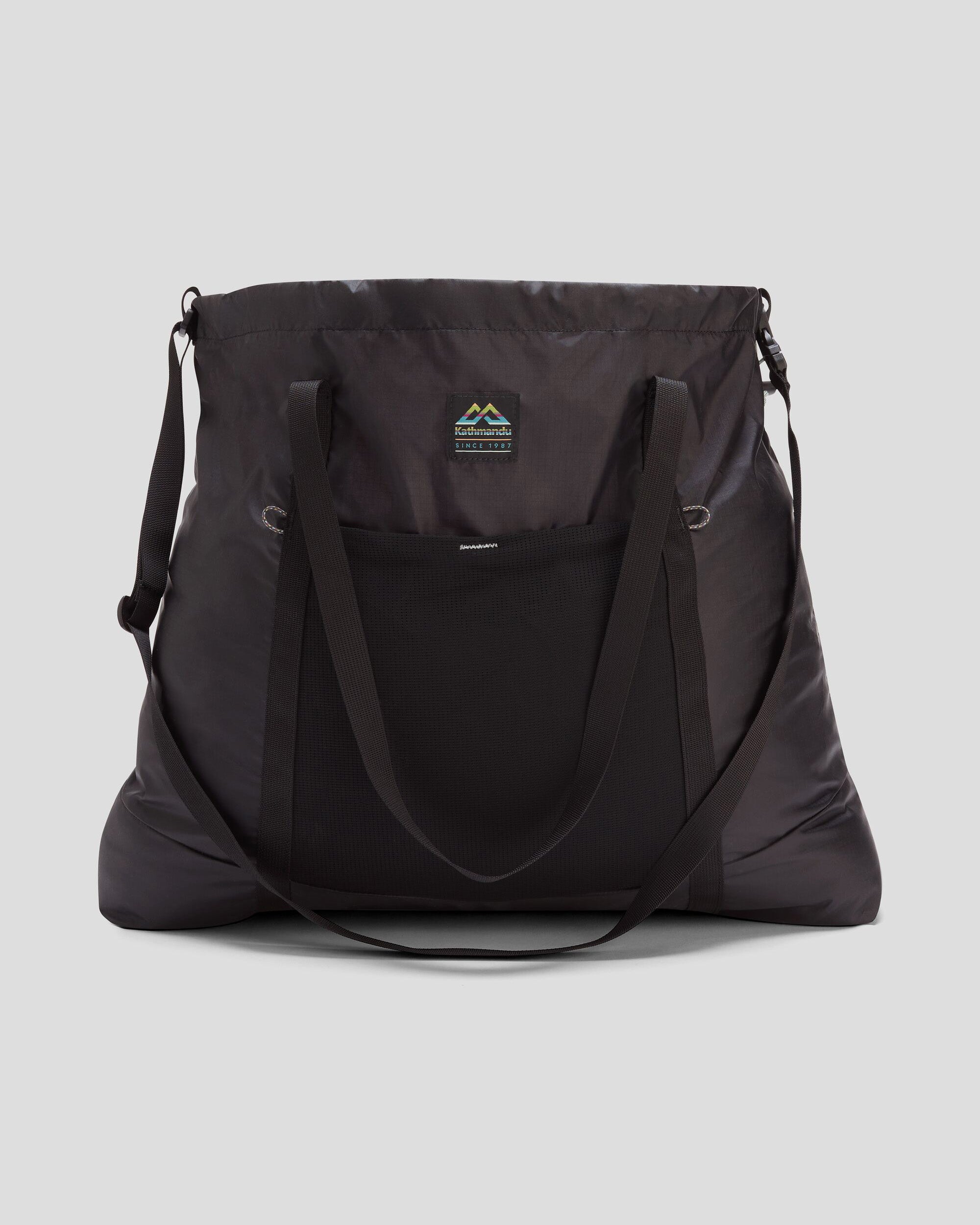 Pack&Go Tote Bag - Stylish Black Stingray Pattern for Women, Work, Travel & Beach | Water-Resistant & Spacious Carryall