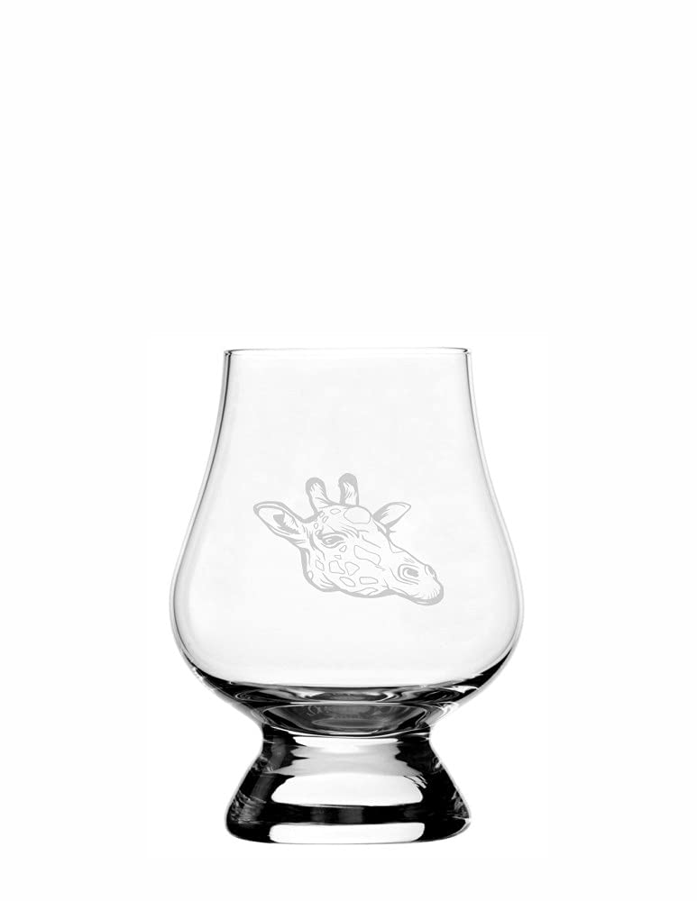 Giraffe Whisky Glass 2.5oz - Zoo Animal Etched for Scotch Lovers | Bar & Home Decor