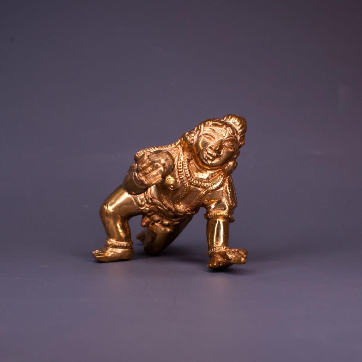 Baby Krishna Panchaloha Idol - Handcrafted Hindu God Statue for Home Altar, Puja & Spiritual Decor | Perfect for Gifts, Meditation & Indian Festival Celebrations