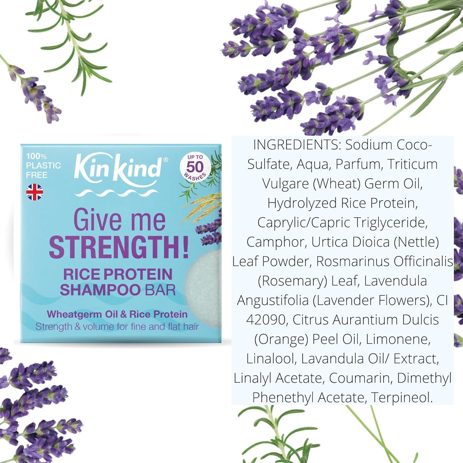 KinKind Rice Water Shampoo Bar for Hair Growth & Thickening - Natural Solid Shampoo with Rice Protein for Fine, Flat Hair | Volumizing & Strengthening Hair Care | Perfect Travel Shampoo for Women & Men | Use for Daily Hair Wash, Travel & Eco-Friendly Lifestyle