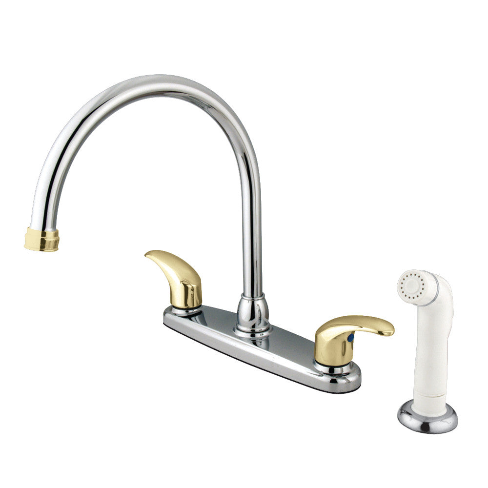Kingston Brass KB6791LL Legacy 8 Inch Centerset Kitchen Faucet - High Arc Pull-Down Sprayer, Single Handle, Oil Rubbed Bronze Finish for Modern Farmhouse & Traditional Kitchens