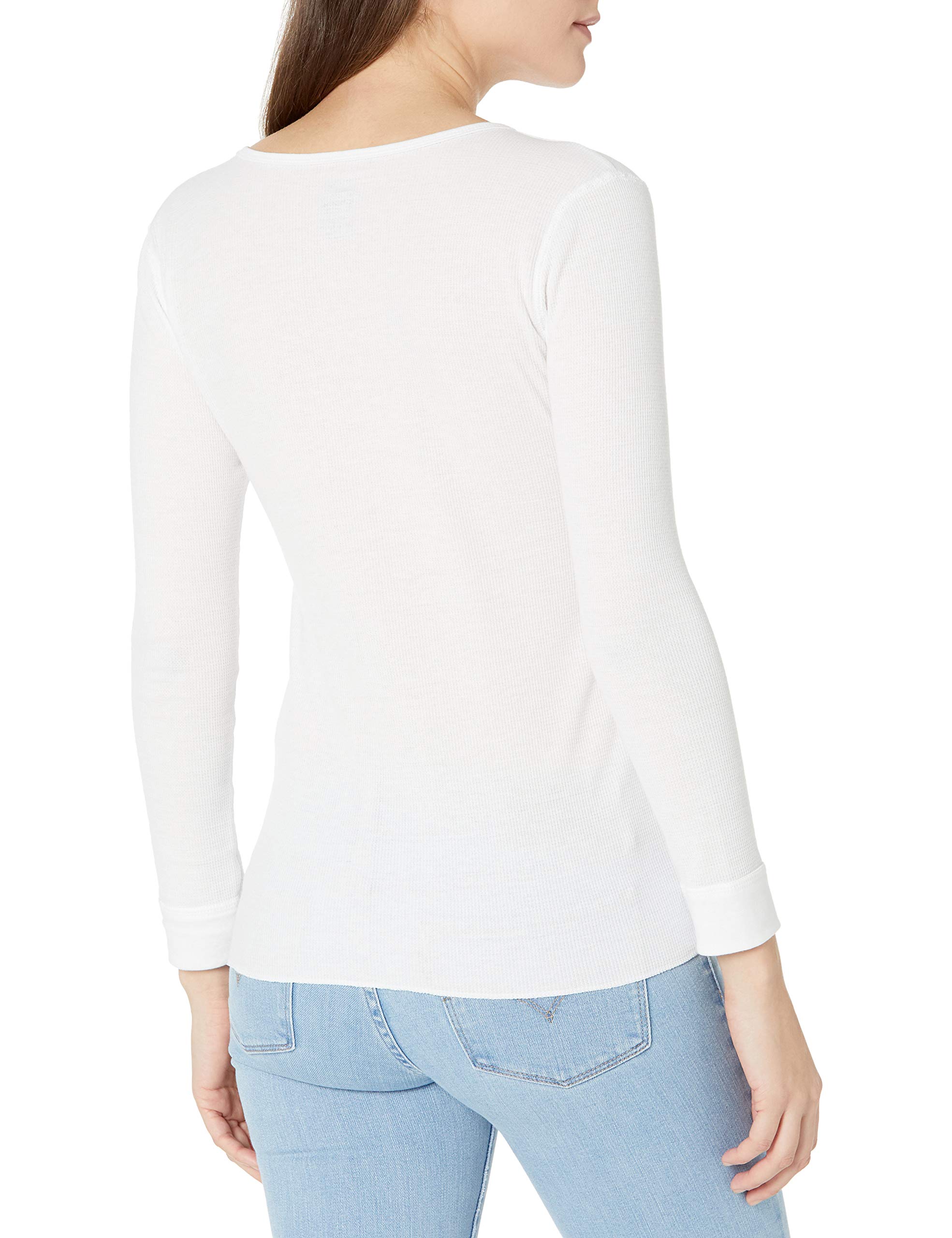 Fruit of the Loom Women's Micro Waffle Thermal V-Neck Long Sleeve Shirt - Soft Warm Winter Base Layer for Layering, Outdoor Activities & Casual Wear