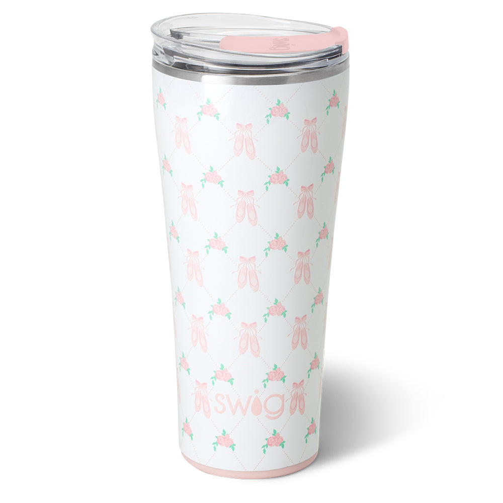 32oz On Pointe Tumbler - Insulated Stainless Steel Water Bottle with Lid & Straw - Perfect for Gym, Hiking & Everyday Hydration