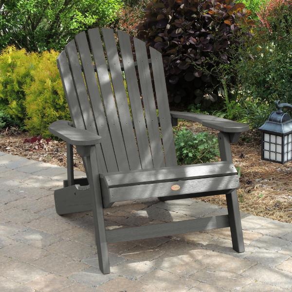 King Hamilton Folding & Reclining Adirondack Outdoor Chair - Patio, Lawn, Garden & Poolside Relaxation - Weather-Resistant Comfort for Backyard, Deck & Camping