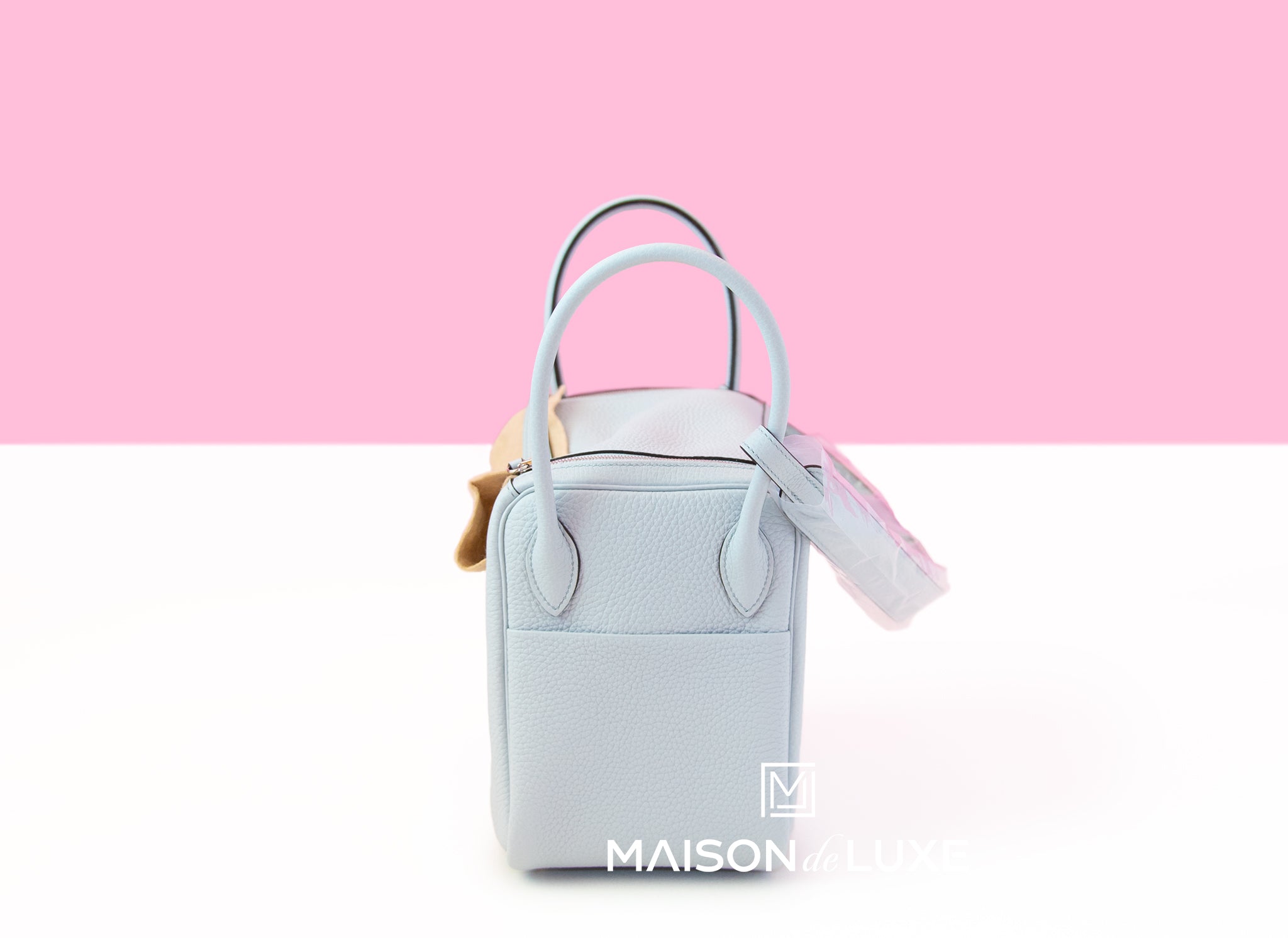 Authentic Hermes Lindy 26 Handbag in Pale Blue Clemence Leather - Luxury Shoulder Bag for Women | Perfect for Work, Travel & Special Occasions