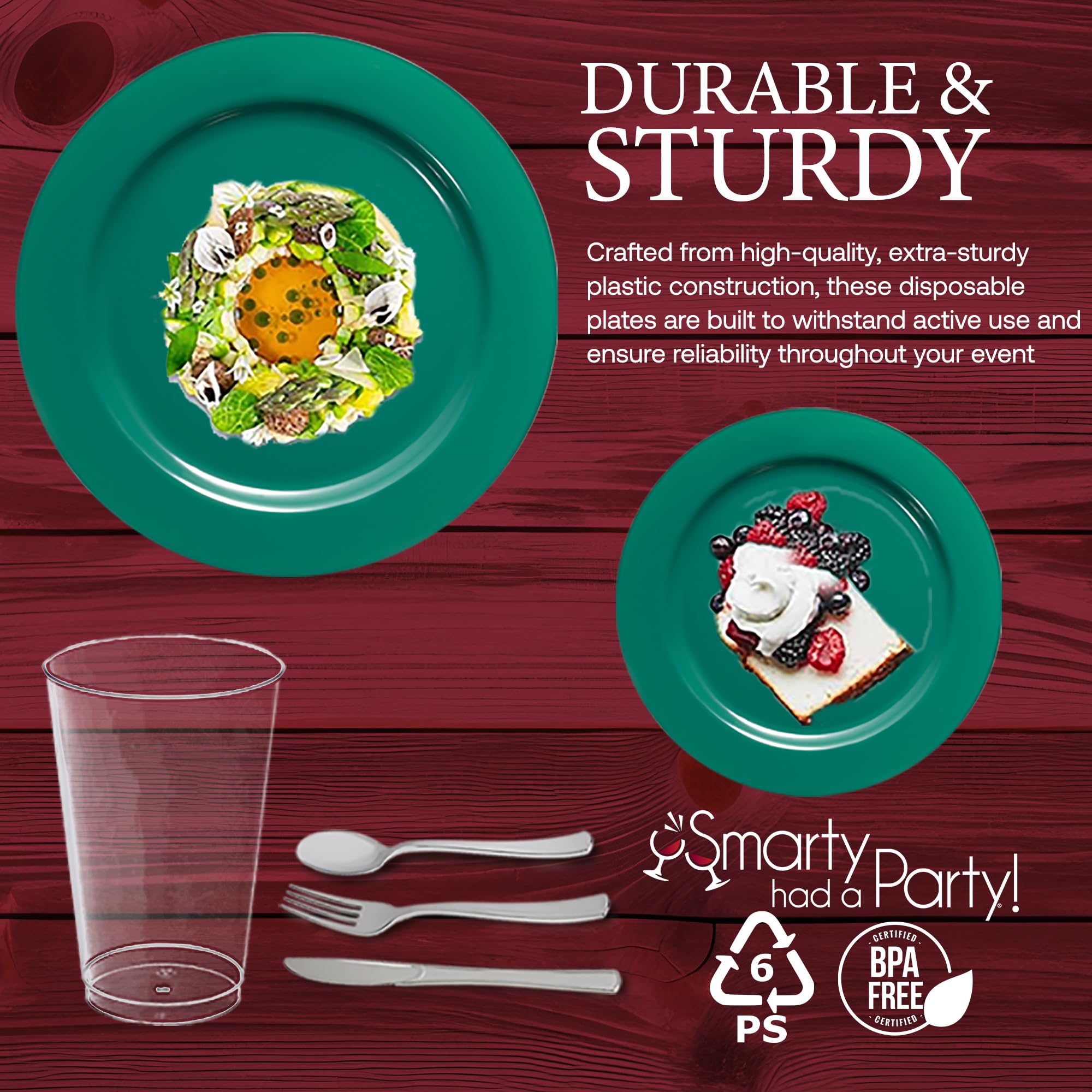 Eco-Friendly Combo Plate Set for Wedding - 120-Piece Green Disposable Dinnerware Value Pack | Perfect for Weddings, Parties & Large Gatherings