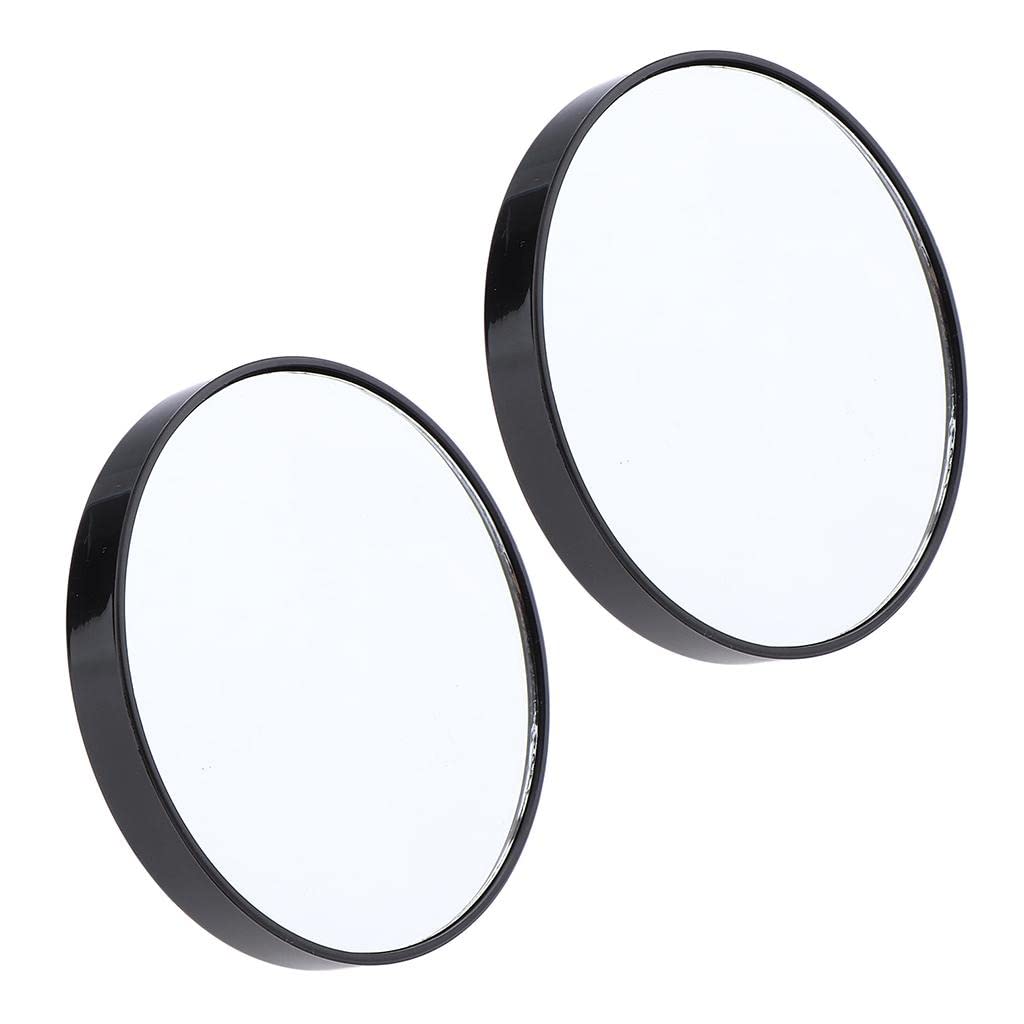 GAH 2X Travel Wall Suction Mirror - 10X Magnifying Makeup Cosmetic Mirror for Bathroom & Bedroom - Black - Perfect for Travel, Home, Salon & Hotel Use