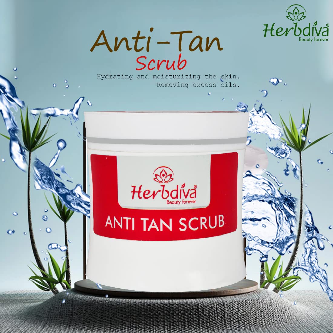Herbdiva Anti-Tan Face Scrub 250ml with Clove Oil & Milk Protein - Instant Tan Removal & Skin Brightening | Exfoliating Facial Cleanser for Glowing Skin | Perfect for Post-Sun Care & Daily Beauty Routine