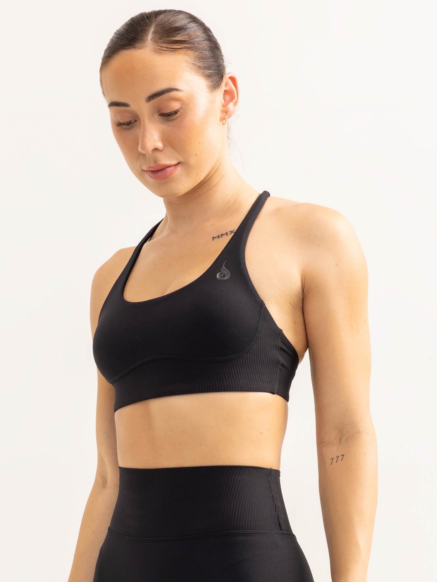 Activate Scoop Neck Sports Bra - Black | High Support Workout Top for Running, Yoga & Gym