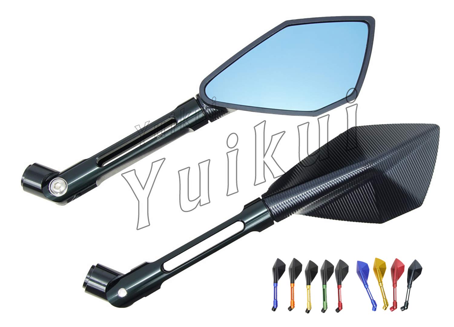 Durable CNC Aluminum M8 M10 Universal Motorcycle Rearview Mirrors - Compatible with Ducati Monster, Hypermotard, Scrambler - Enhance Safety & Style for Street & Off-Road Riding