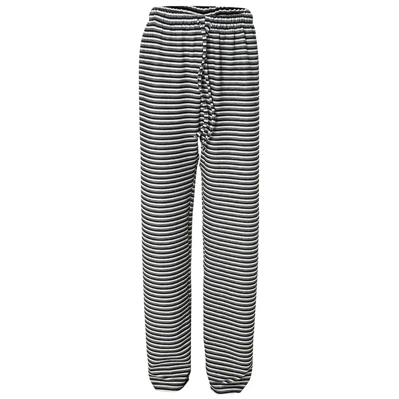 Y2K Black and White Striped Knitted Pants for Women - Cozy High Waist Drawstring Baggy Pants | Fall Winter Fashion | Perfect for Casual Outfits, Streetwear & Loungewear
