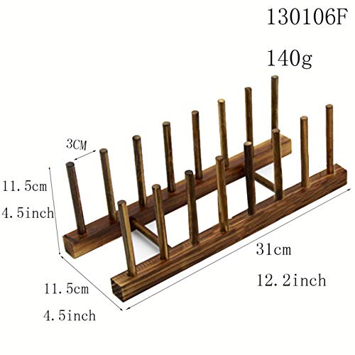 Hovico 2-Pack Bamboo Dish Rack with 8 Slots - Kitchen Drawer Organizer for Plates, Pots, Lids & Cutting Boards - Space-Saving Drying Rack & Storage Holder for Small Kitchens, Apartments & RVs