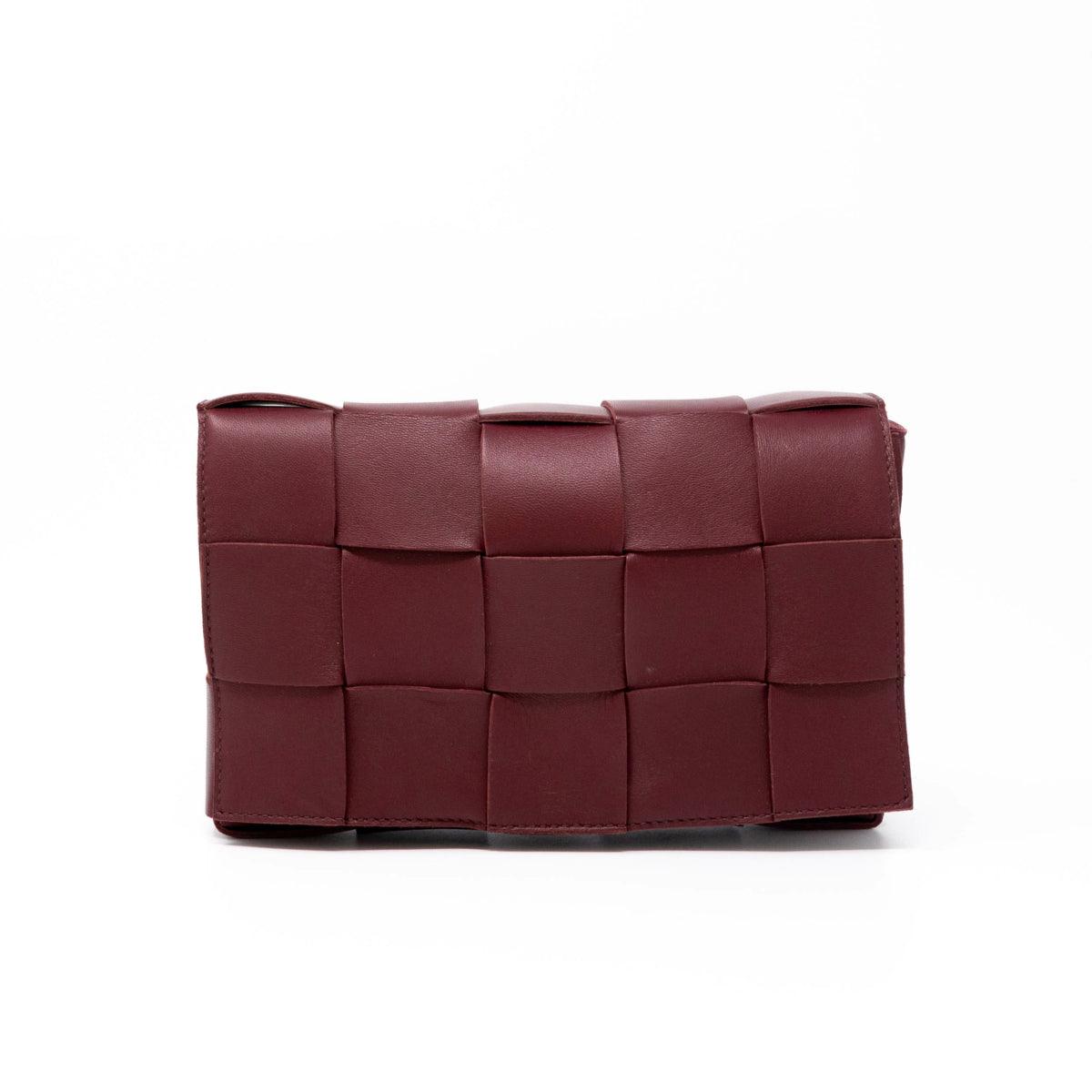 Bottega Veneta Burgundy Cassette Crossbody Bag - Luxury Leather Shoulder Purse for Women, Perfect for Date Night & Evening Events