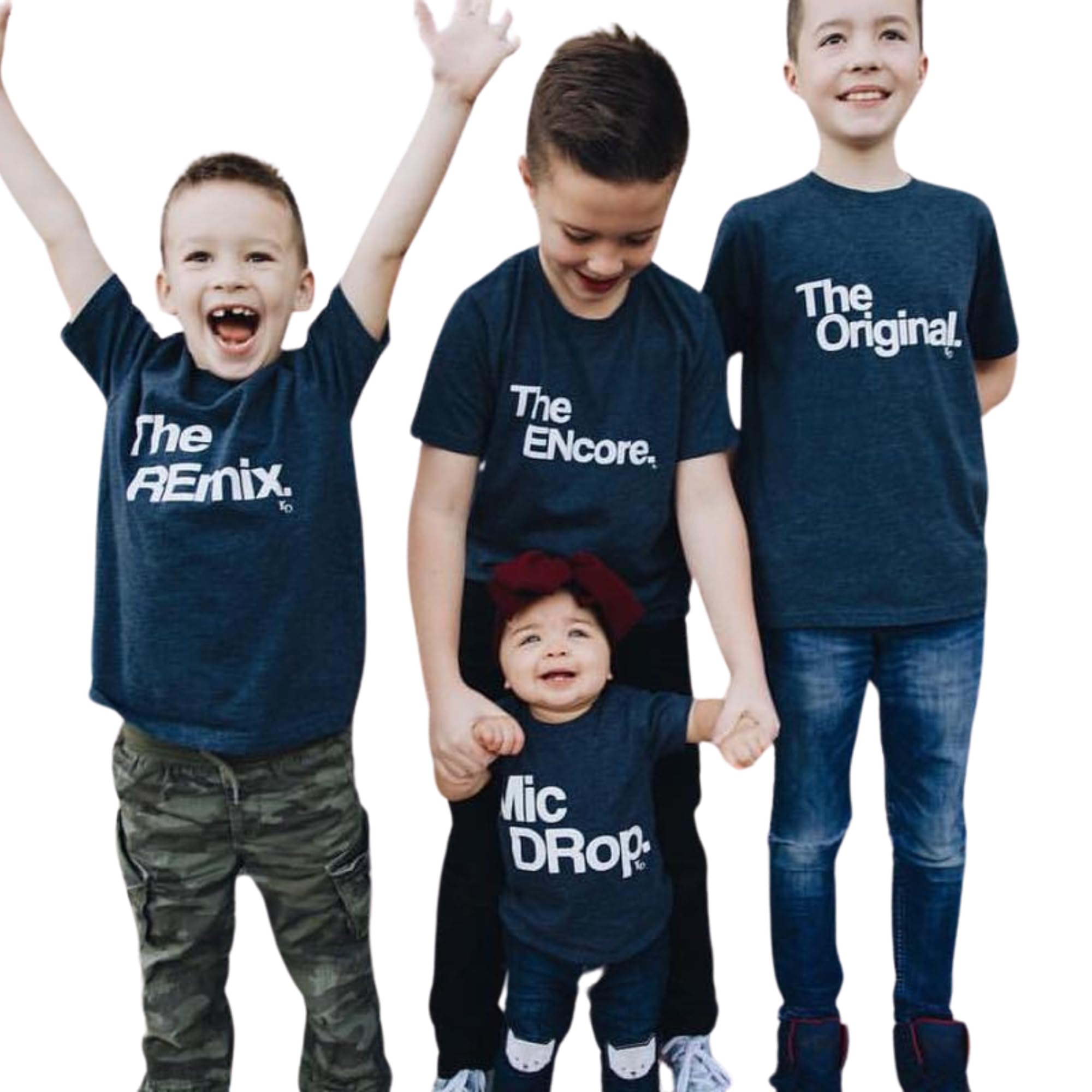 Pregnancy Announcement Shirts for Siblings - Big Brother & Big Sister Reveal Outfits (Set of 5) - Baby & Toddler Gender Reveal Clothing for Family Photo Shoot & Special Occasions