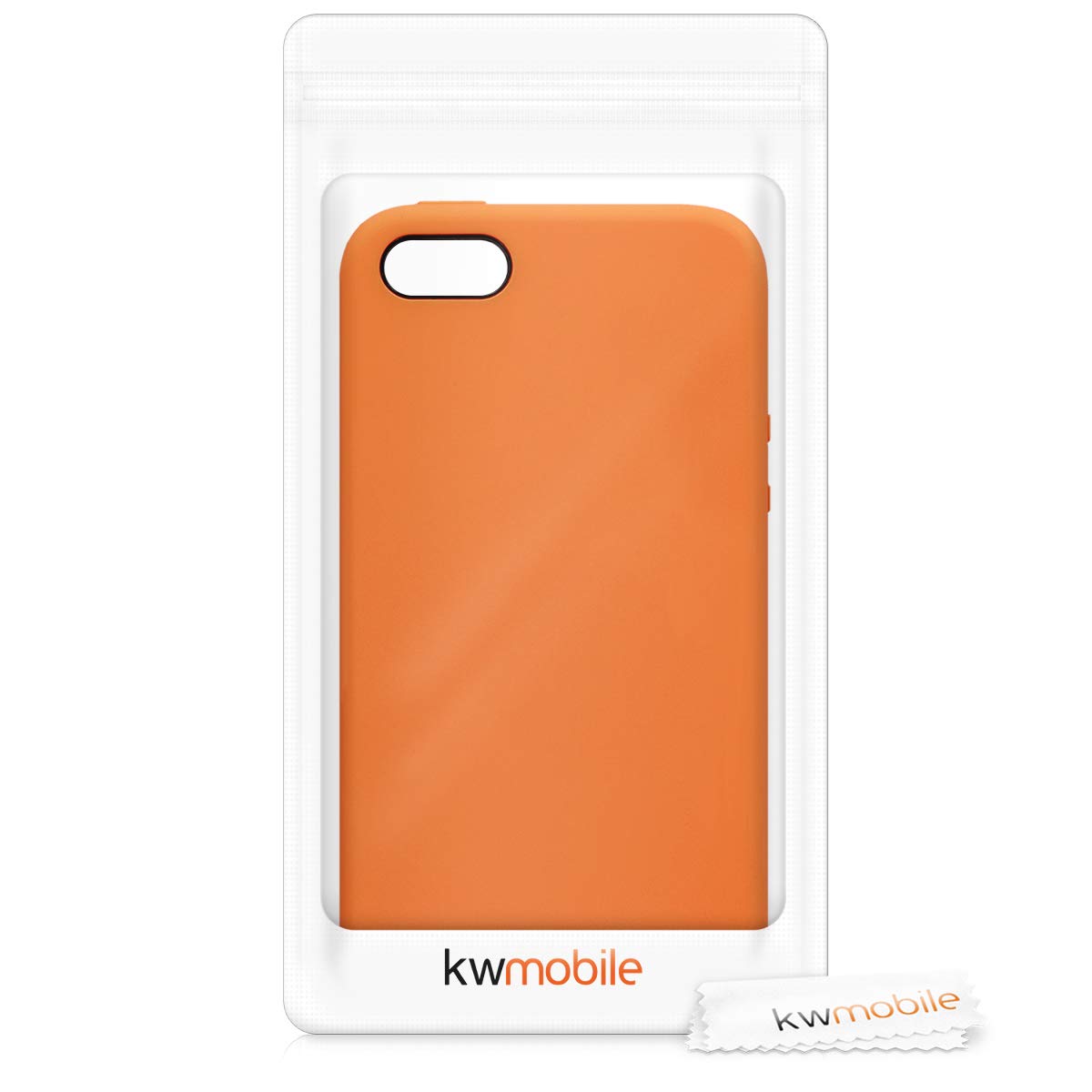 kwmobile TPU Silicone Phone Case for Apple iPhone SE (1st Gen 2016) / iPhone 5 / iPhone 5S - Soft Protective Cover in Fruity Orange - Perfect for Everyday Use, Work & Travel