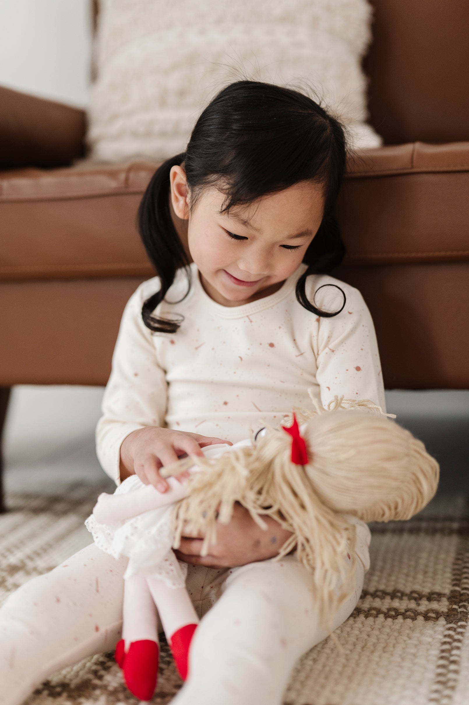 Ely's & Co. Hearts of Yarn Mila Doll - Soft Handmade Crochet Doll for Kids, Perfect Gift for Birthdays & Christmas | Playtime, Nursery Decor, Collectible Toy