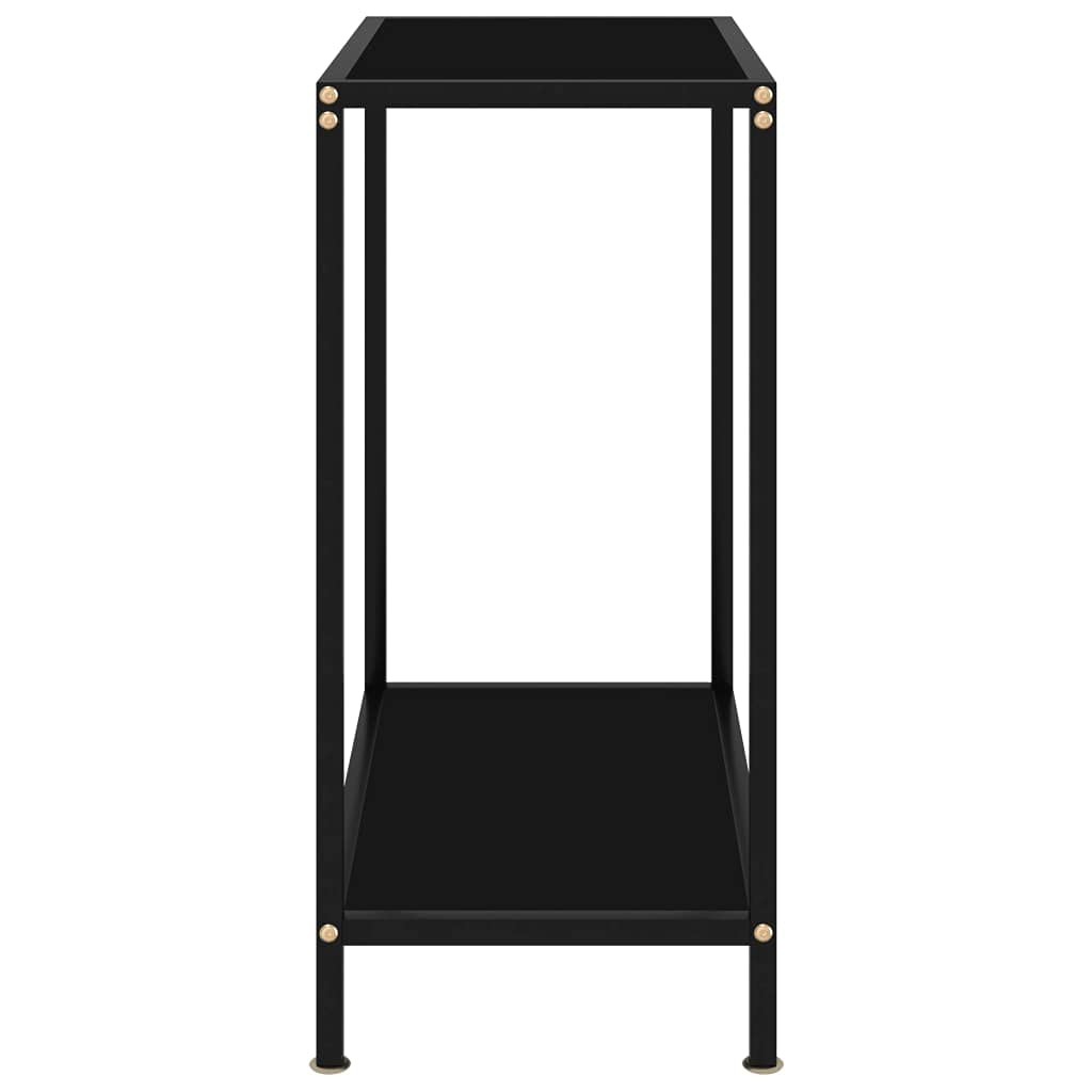 Modern Narrow Console Table with Tempered Glass Top - 23.6
