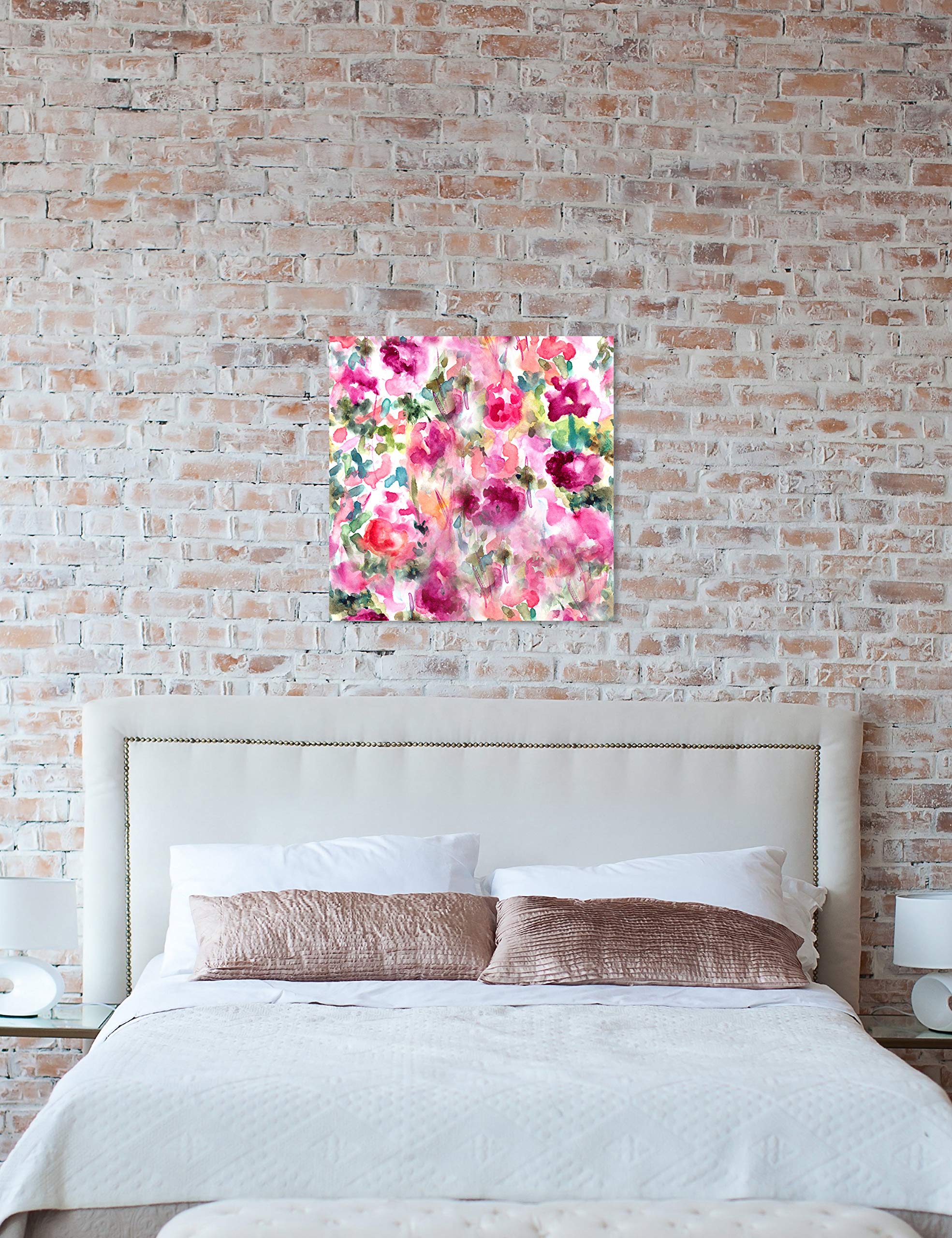Oliver Gal Artist Co. Floral Wall Art Canvas Print - 30x30 Inch Pink & Green Home Decor - Perfect for Living Room, Bedroom & Office Decoration