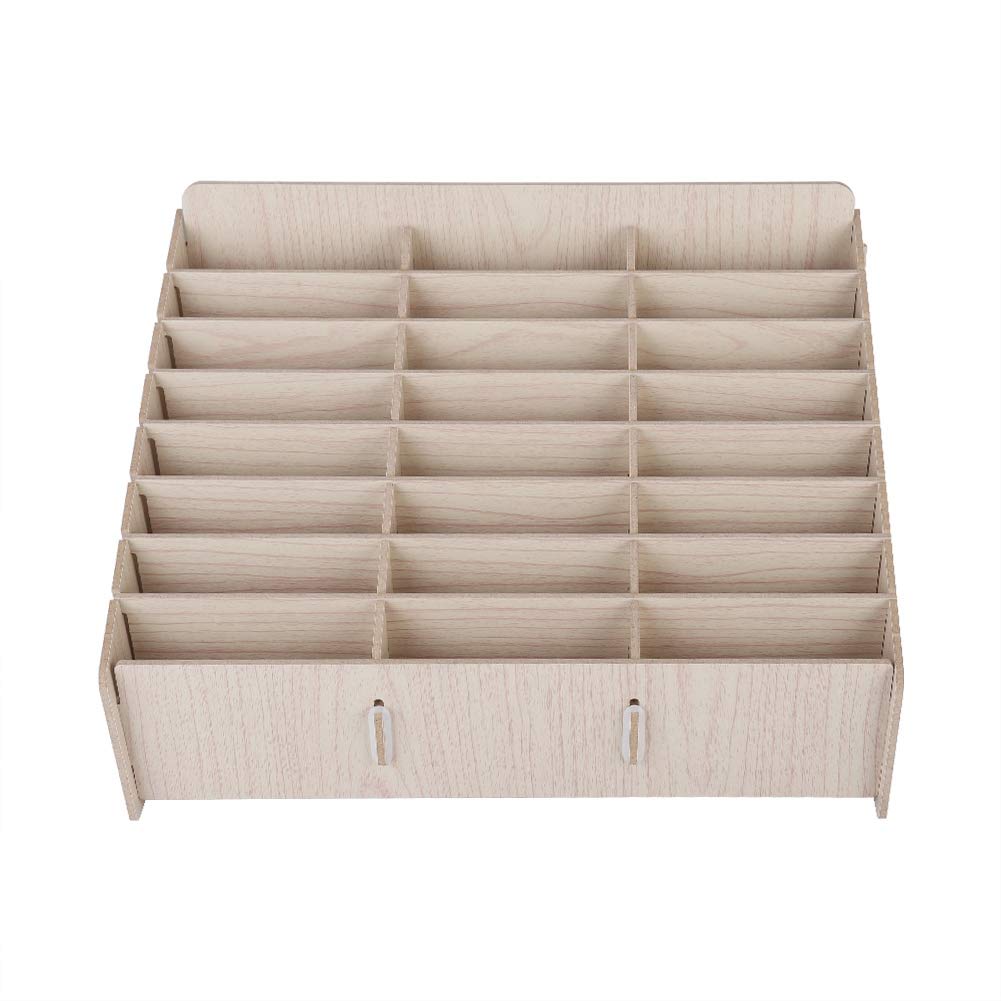 Yencoly Wooden Phone Holder - Odorless Multi-Slot Cell Phone Organizer for Desk, Classroom, Conference & Home - Keep Your Workspace Clean & Tidy