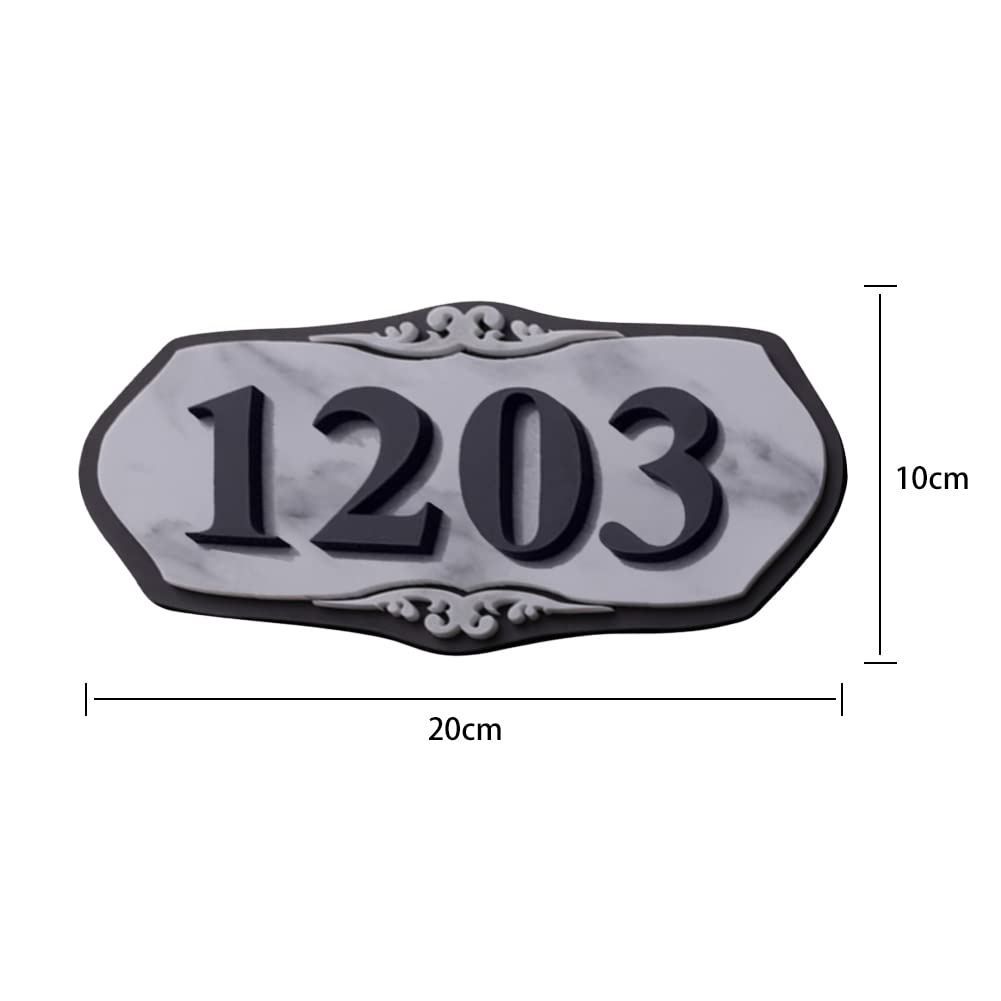 Custom Personalized House Number Door Sign - Self-Adhesive Home Address Plaque for House, Apartment, Office & Mailbox | Weatherproof Decorative Numbers for Front Door, Garden & Hotel Entrance