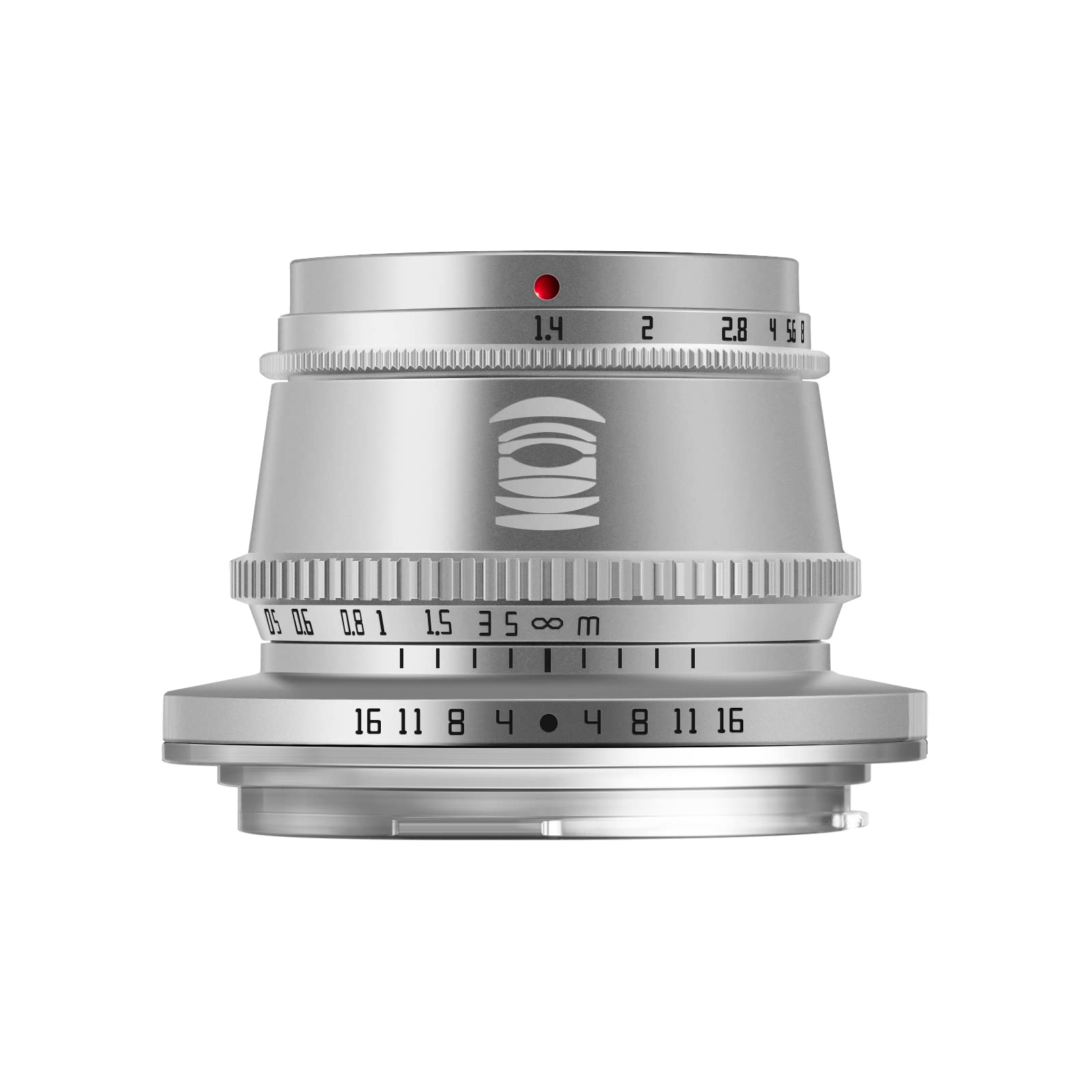 TTArtisan 35mm F1.4 APS-C Manual Focus Lens for Canon RF Mount - Silver | Wide Aperture Prime Lens for Portrait, Street & Low Light Photography
