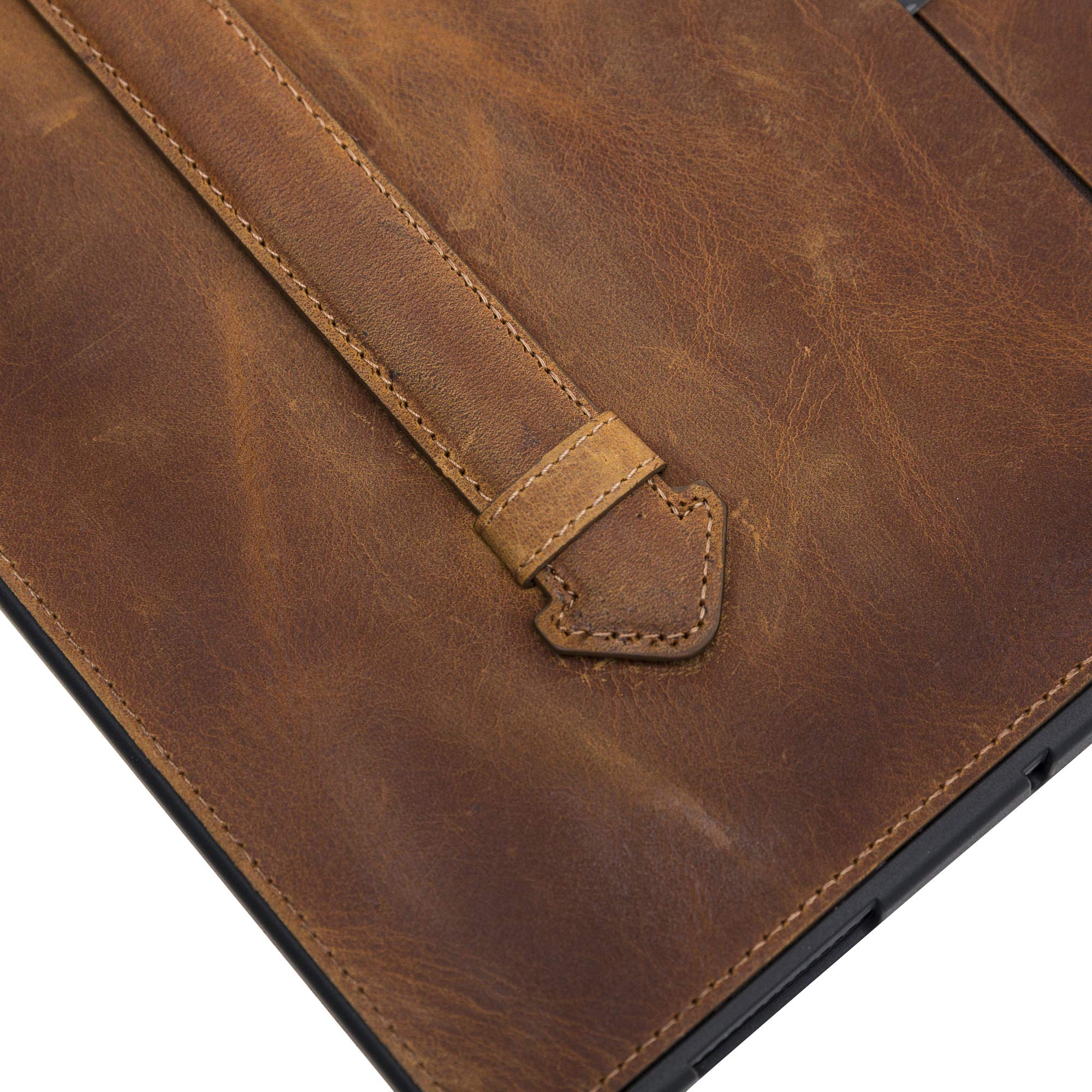 Venito Lecce Genuine Leather Wallet Case for iPad Mini 5 (5th Generation 2019) - Premium Tablet Cover with Flex Handle - Antique Brown - Perfect for Travel, Business & Everyday Use