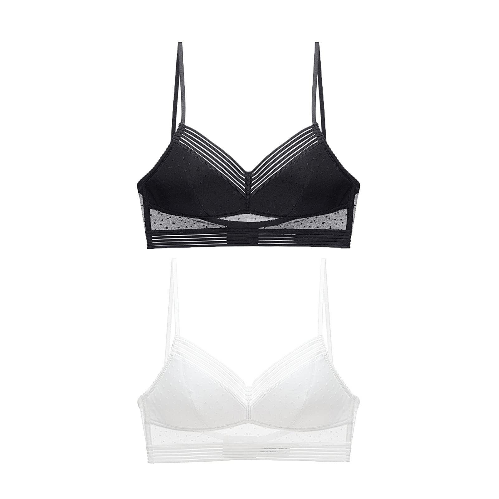 Wireless Lace Back Bra for Women - Low Back Support Push Up Lace Bra with Lift & Comfort - Perfect for Evening Dresses, Backless Outfits & Special Occasions
