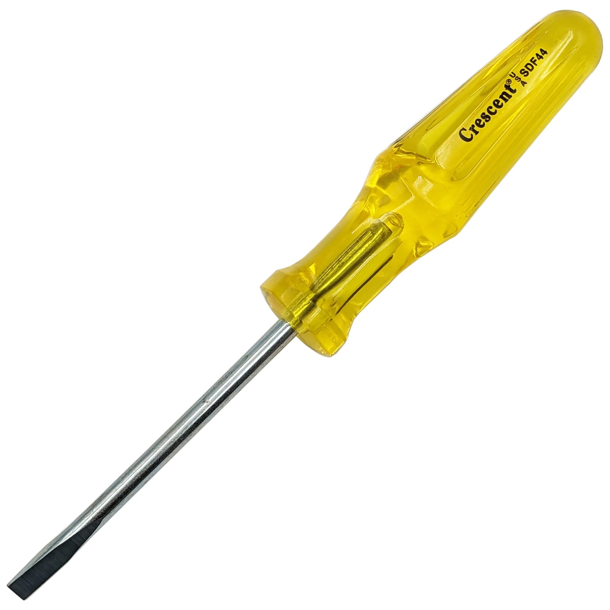 Crescent SDF44 1/4 Inch Slotted Screwdriver - 4 Inch Shaft - Durable Hand Tool for Home Repairs, Electronics & DIY Projects