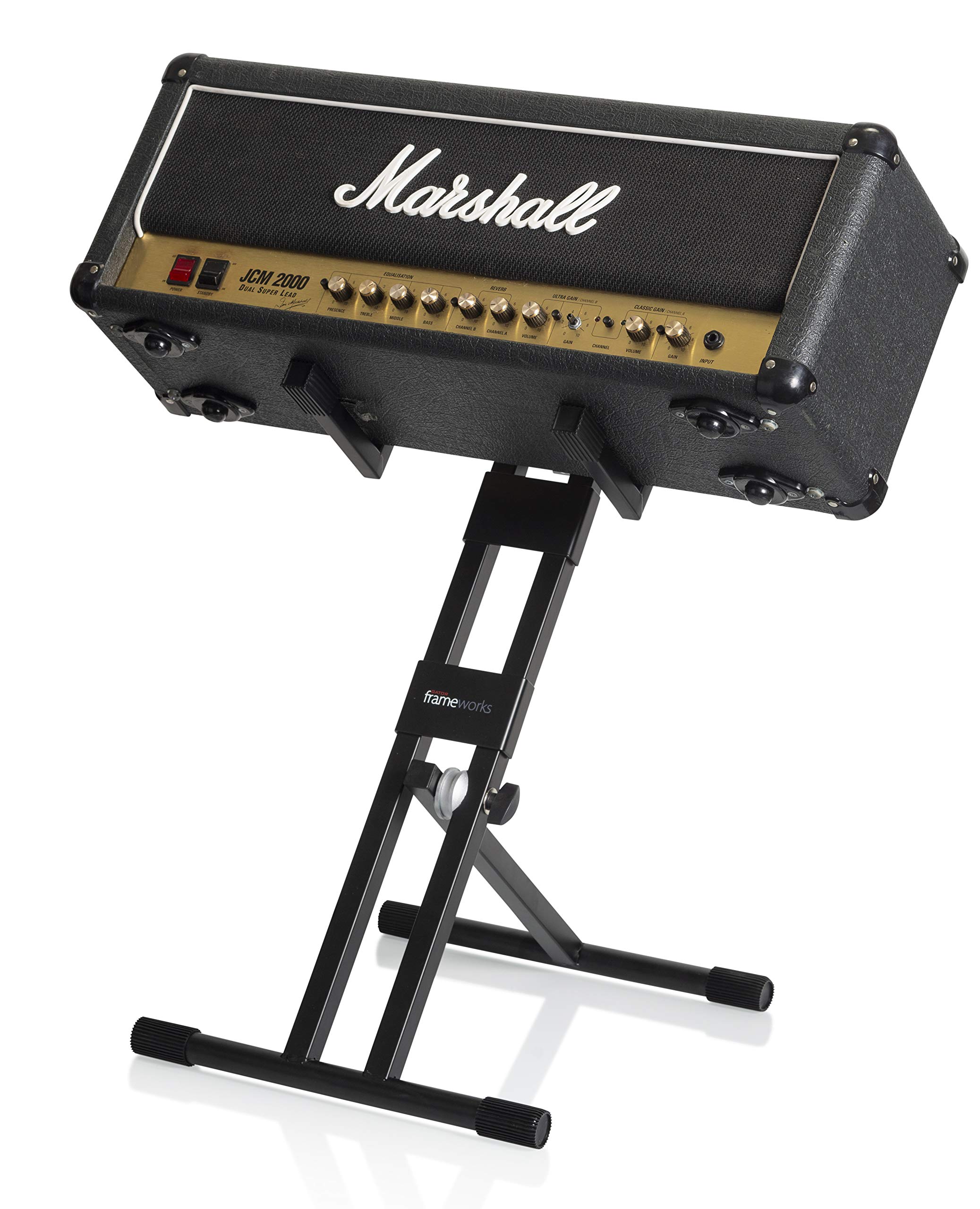 Gator Frameworks GFWGTRAMP200 High Profile Guitar Amp Stand - Heavy Duty & Adjustable for Digital Modelers, Head Units | Perfect for Studio, Stage & Home Use