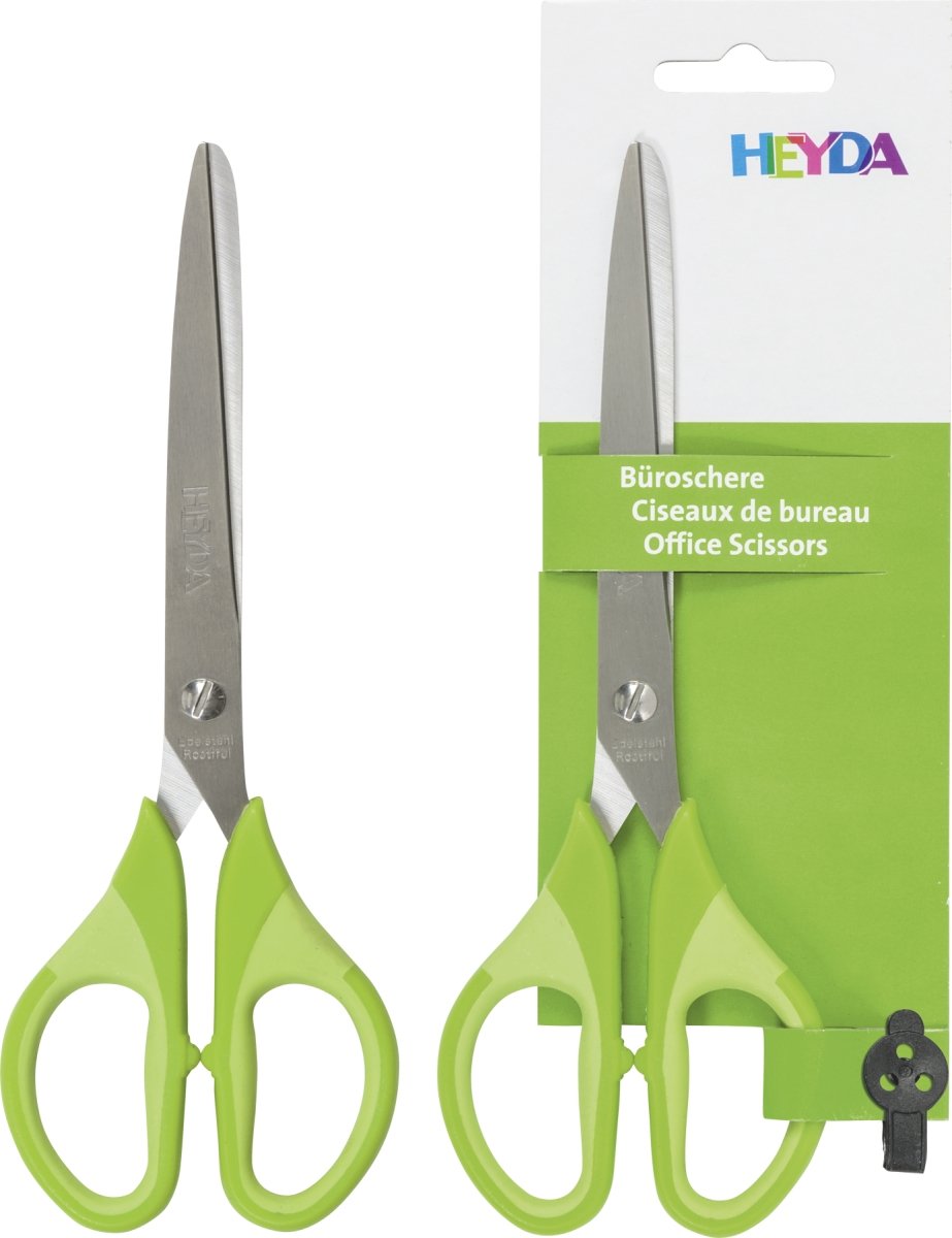 Baier Schneider Soft Touch Scissors - Green Color Coded for Easy Identification | Perfect for Office, School, and Crafting Projects