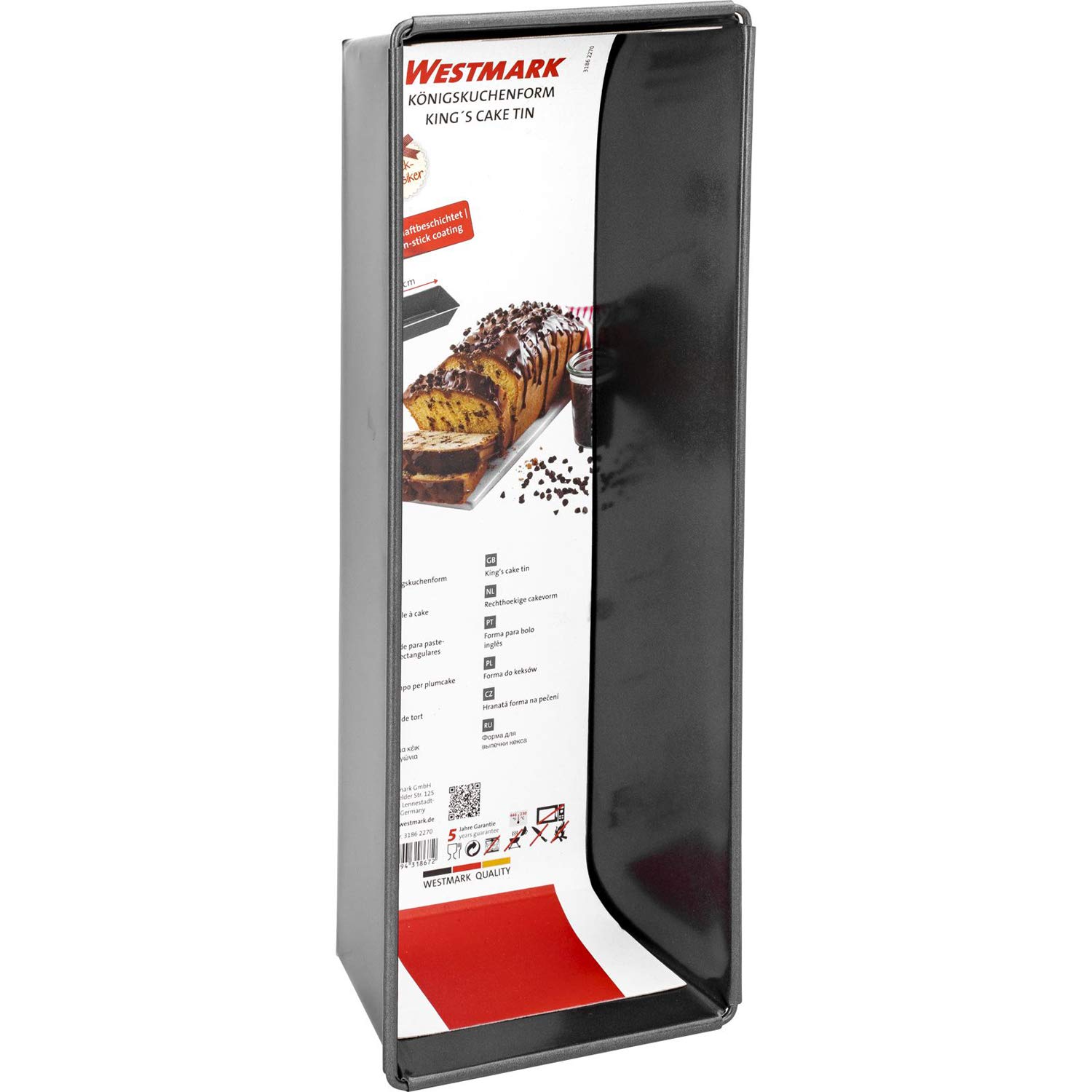 Westmark 12-Inch Nonstick Loaf Pan - Gray Baking Pan for Bread, Cake & Meatloaf - Perfect for Home Baking, Holiday Cooking & Gift Giving
