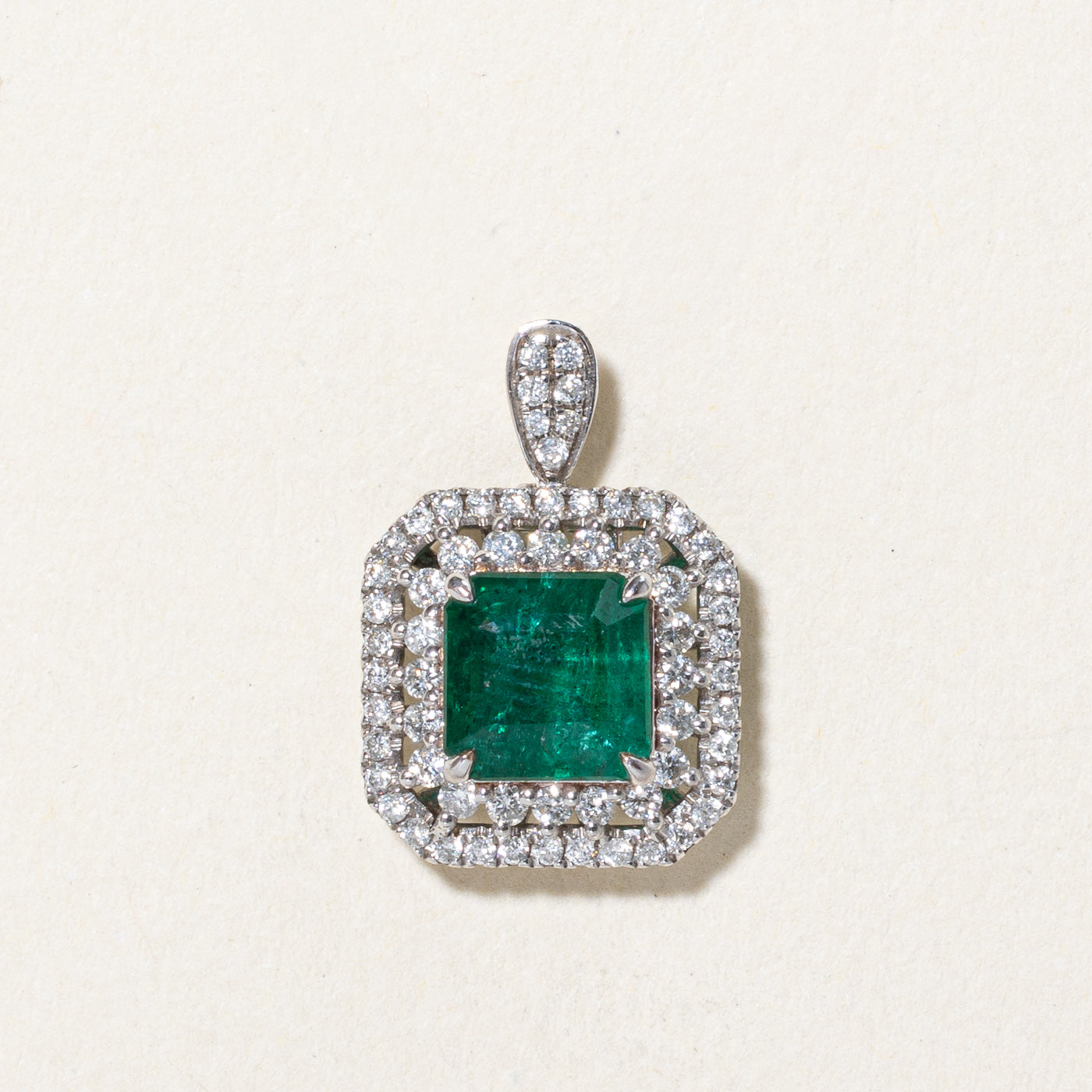 1.52ct Emerald & Diamond Convertible Pendant & Ring Set - 0.419ctw, Size 7 - Elegant Jewelry for Women, Perfect for Weddings, Anniversaries & Special Occasions