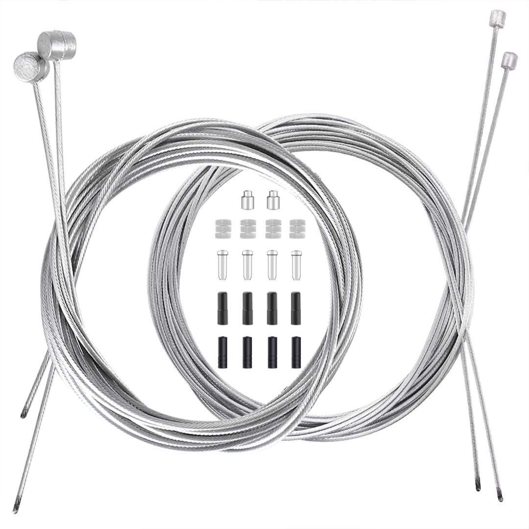 Premium Bike Brake & Shifter Cable Set - 18PC Universal Bicycle Gear Wire Replacement Kit for Mountain/Road Bikes | Durable Inner Cables for Smooth Braking & Gear Shifting | Perfect for DIY Repairs & Maintenance