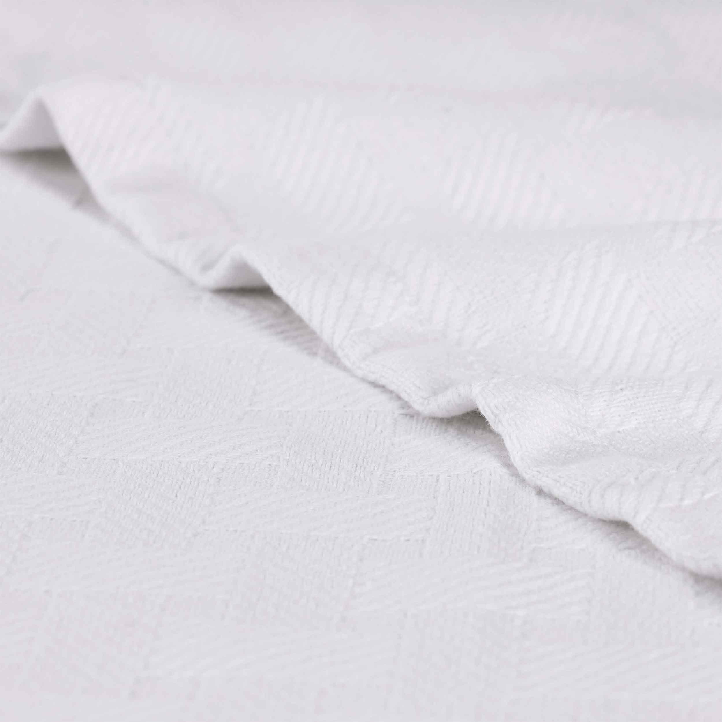 Soft Basketweave All-Season Cotton Bed Blanket & Sofa Throw - Lightweight Breathable Blanket for Bedroom, Living Room, Travel and Outdoor Use