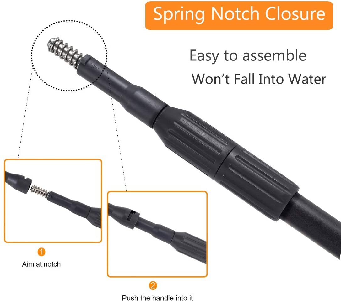 Hygger 6-in-1 Carbon Fiber Aquarium Cleaner Kit - Fish Tank Brush & Scraper for Freshwater/Saltwater Tanks