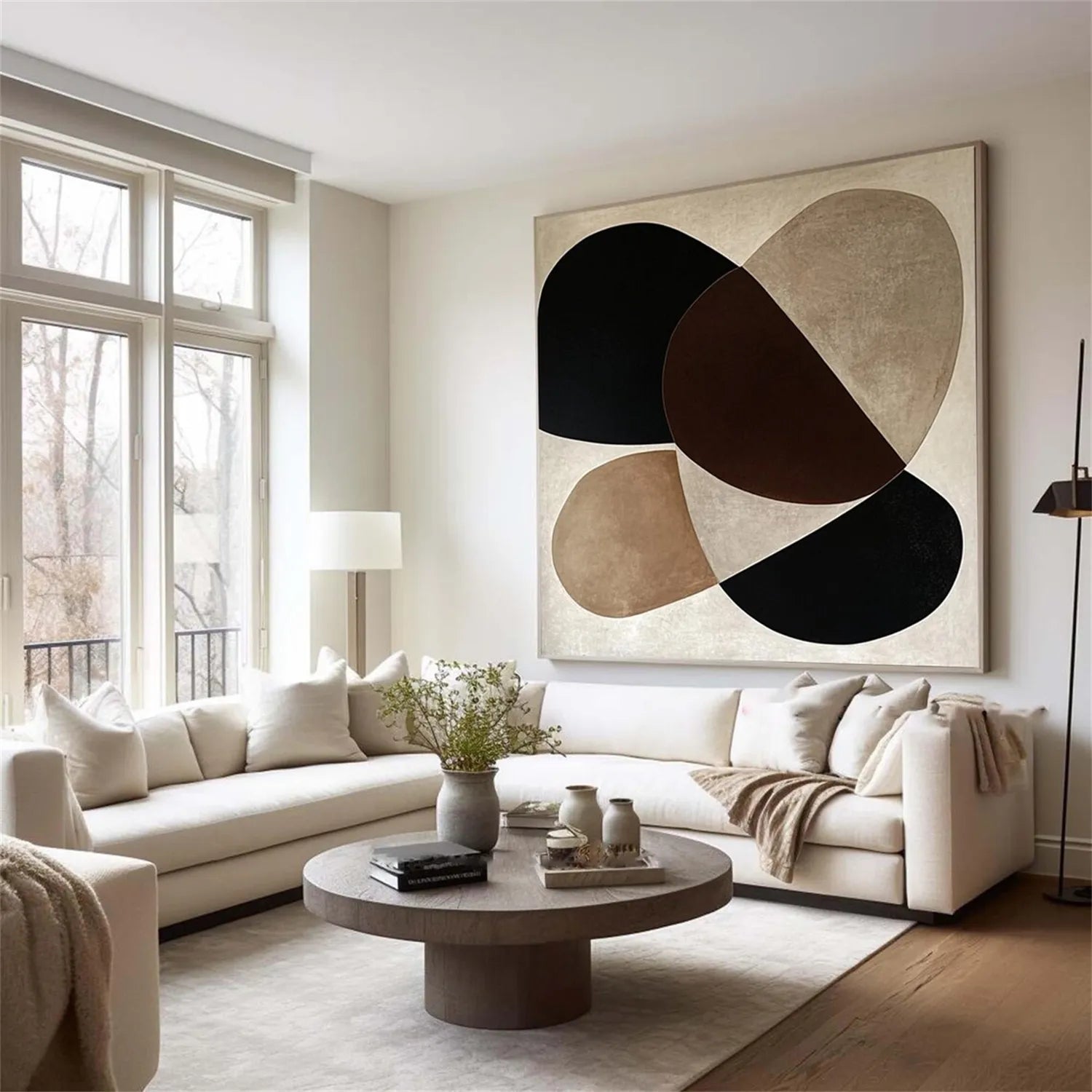 Abstract Tranquility Art Painting #WS194 - Modern Canvas Wall Decor for Living Room, Bedroom & Office - Handmade Contemporary Artwork for Home & Office Decor