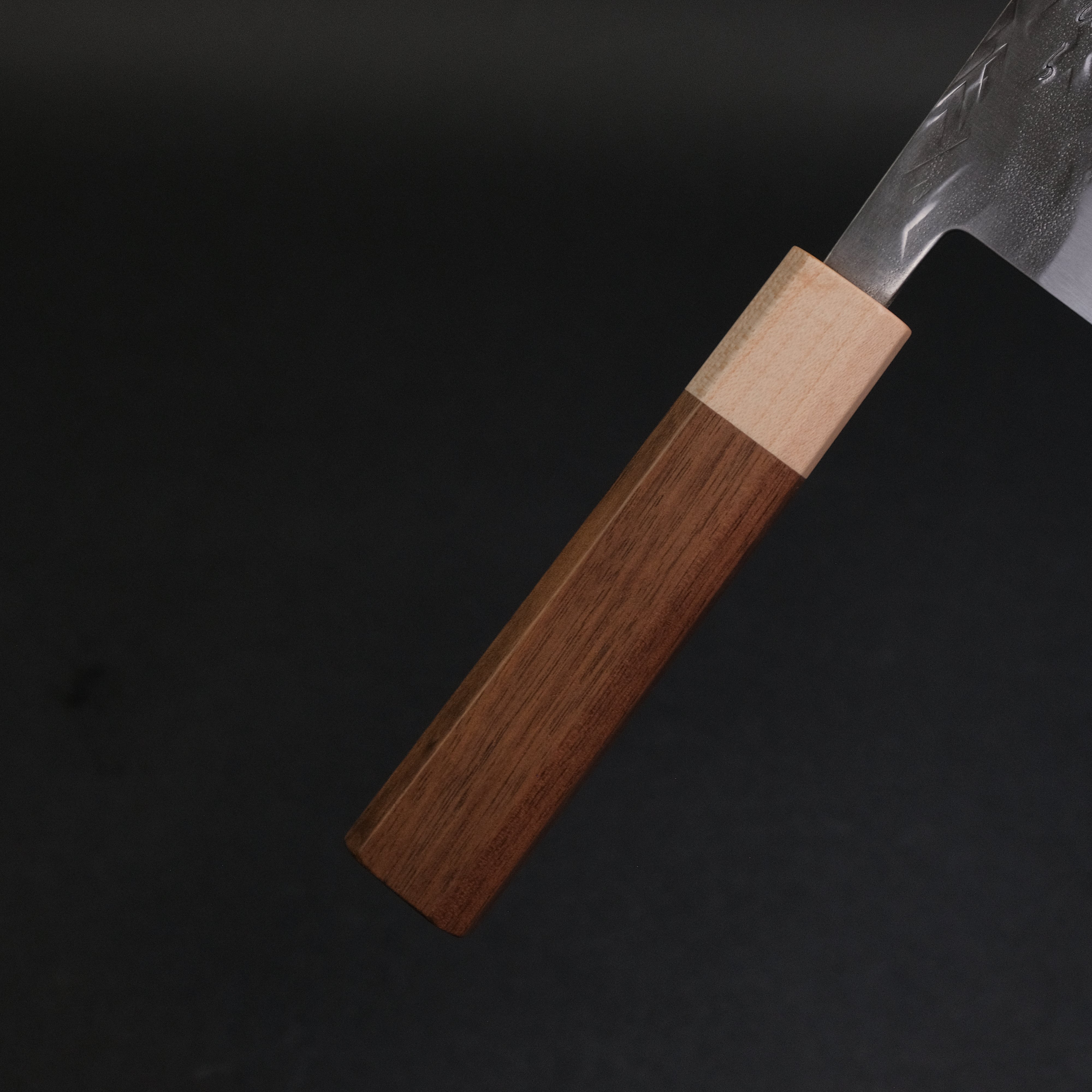 Hitohira TD SLD Tsuchime Santoku Knife 165mm with Walnut Handle - Premium Japanese Kitchen Knife for Slicing, Dicing, and Chopping Vegetables, Meat, and Fish
