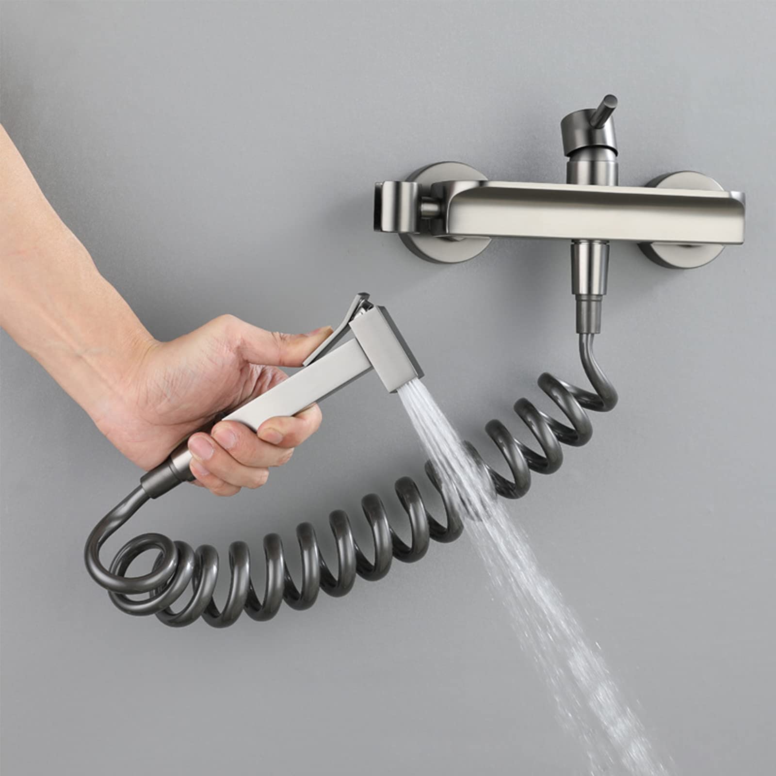 Handheld Bidet Sprayer Kit with Hot & Cold Water Mixing Valve - 1.5m Flexible Telescopic Shower Hose, Brass Toilet Washer for Personal Hygiene & Baby Cleaning - Perfect for Bathroom, RV & Travel Use