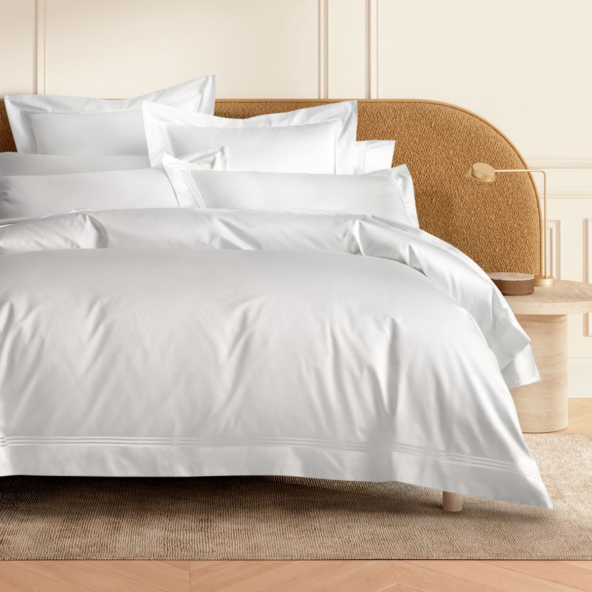 Sheridan 1200 Thread Count Palais White Tailored Pillowcase Set - Luxury Hotel Style Bedding for Master Bedroom & Guest Room Decor
