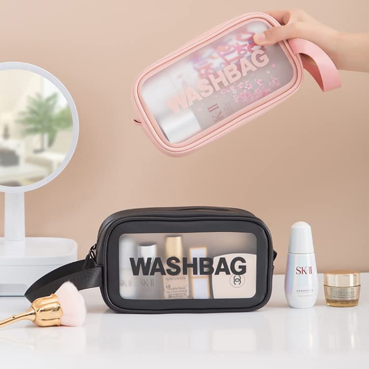 HAPANI Transparent Waterproof Cosmetic Wash Bag - Travel Makeup Pouch with Zipper, Portable Toiletry Organizer Case for Women | Perfect for Gym, Vacation & Daily Use