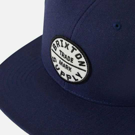 BRIXTON Oath III Snapback Hat for Men - Adjustable Baseball Cap in Navy Blue | Perfect for Casual Wear, Outdoor Activities & Street Fashion