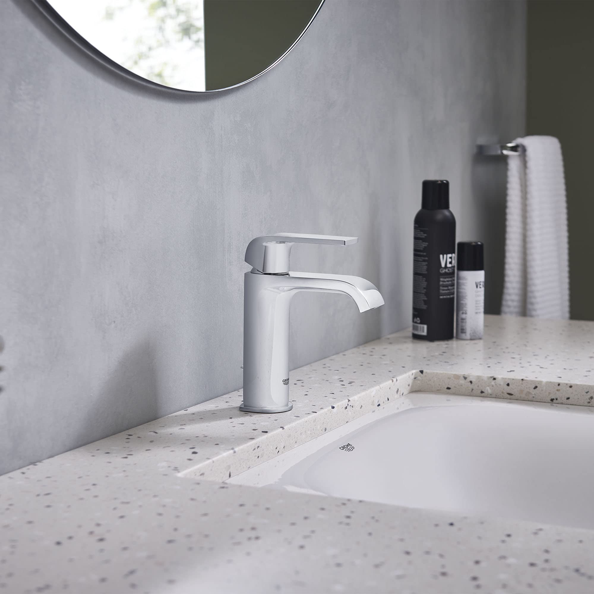 GROHE 39660000 Eurocube Bathroom Sink in Alpine White - Modern Square Ceramic Vessel Sink for Bathroom Vanity, Powder Room & Guest Bath | Durable & Easy to Clean