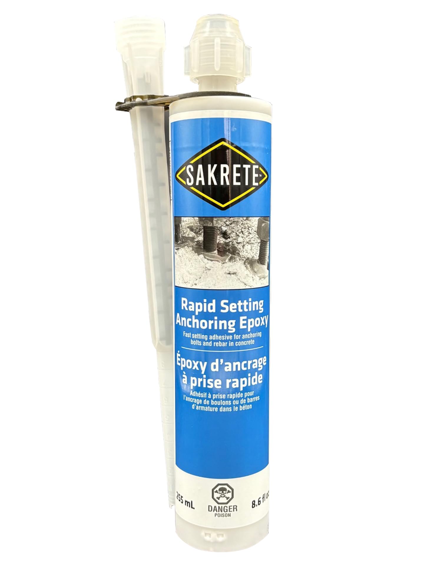 Fast Setting Anchoring Epoxy by SAKRETE - 8.6 oz High Strength Adhesive for Concrete, Brick & Masonry - Ideal for Home Repairs, Construction & DIY Projects