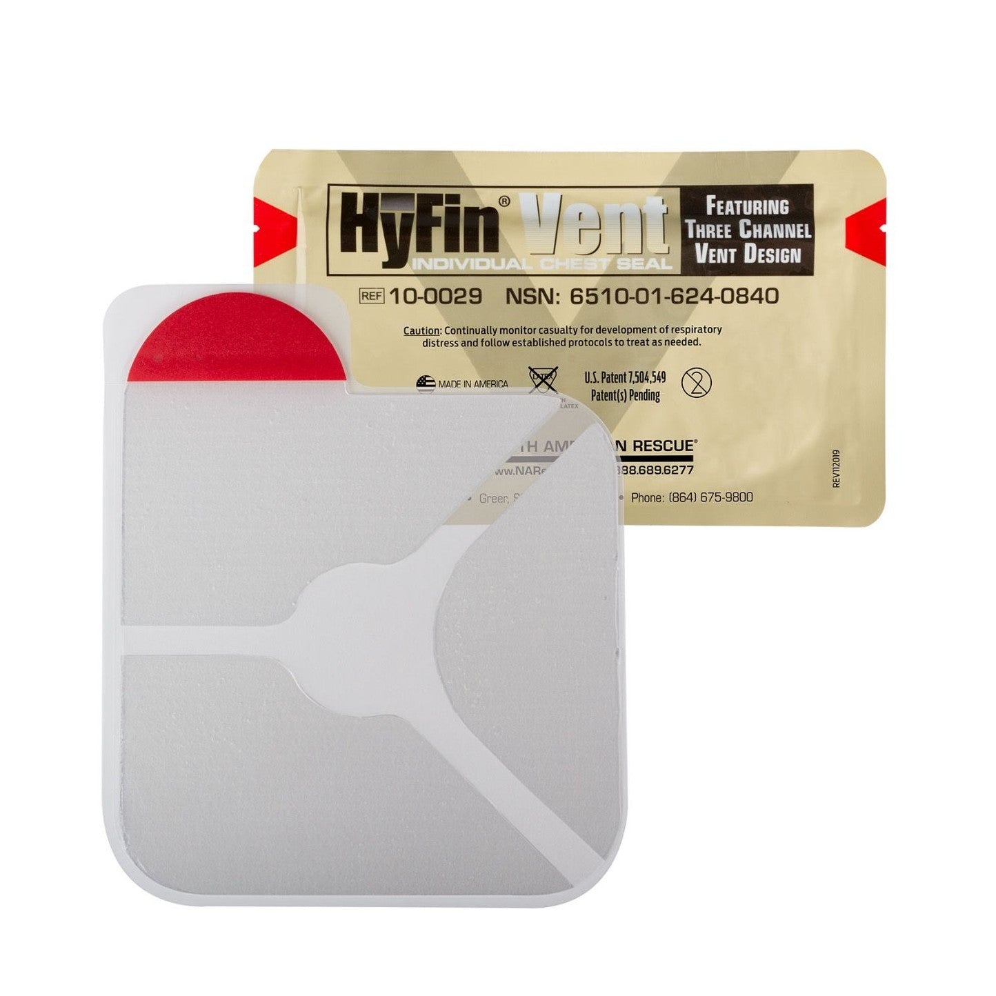 HyFin Vent Chest Seal - Advanced Trauma Dressing for Emergency First Aid, Gunshot & Puncture Wounds - Perfect for First Responders, Military & Outdoor Survival Kits