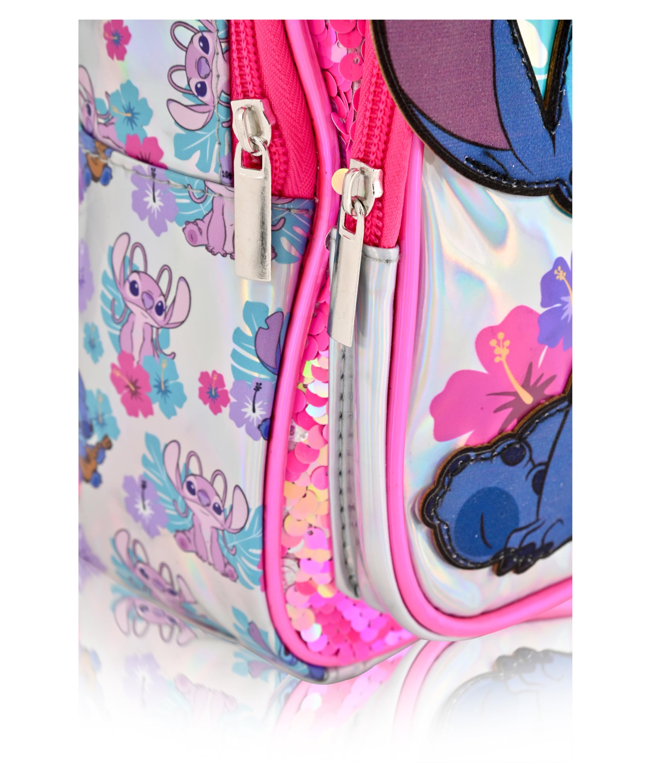 Disney Stitch Backpack for Kids - Sparkly Sequined Mini Backpack Purse for Girls & Boys, Cute Toddler School Bag | Perfect for School, Travel, and Disney Theme Park Visits