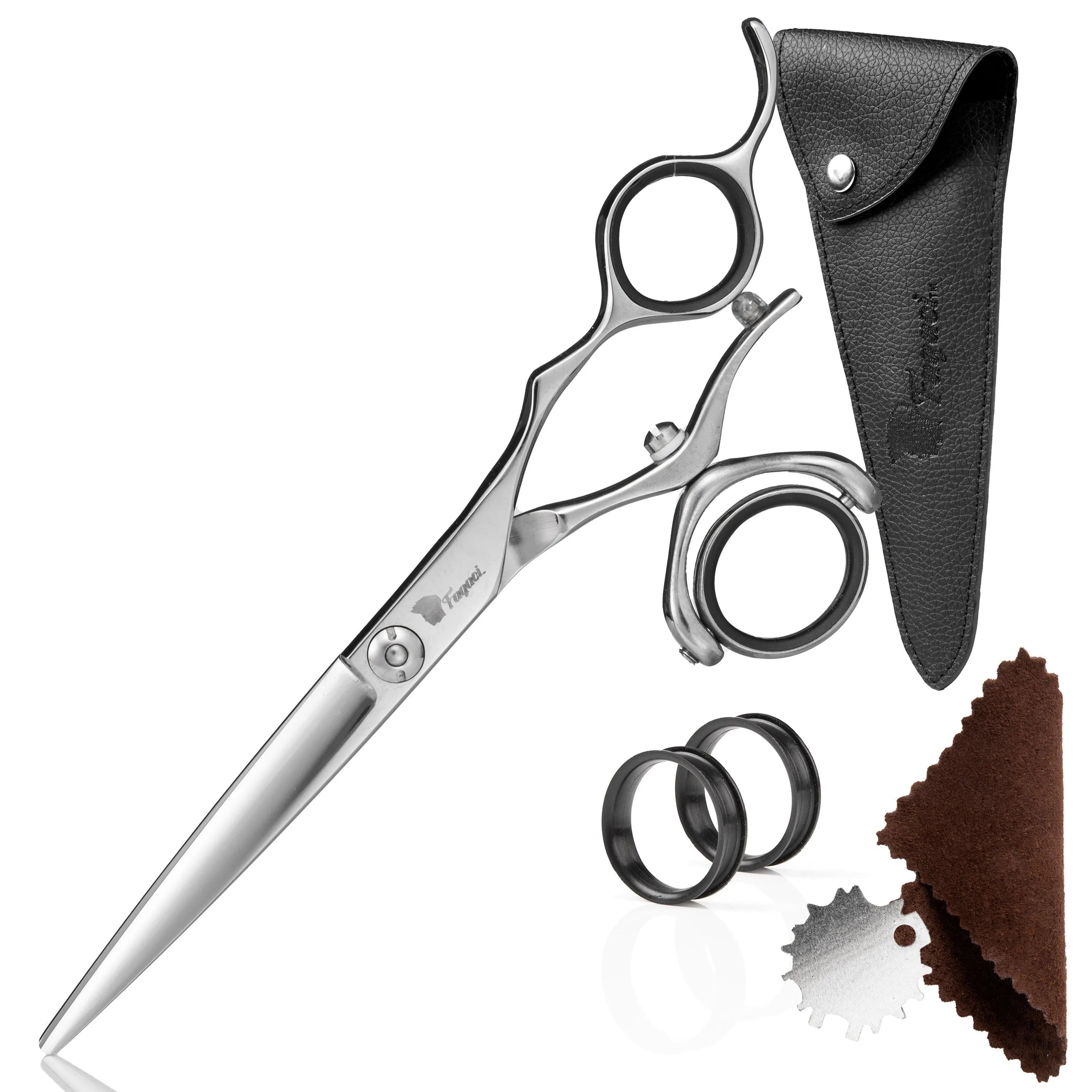 Professional 6 Inch Swivel Scissors - 440C Stainless Steel Shears for Hair Cutting, Sewing, Crafting & Kitchen Use