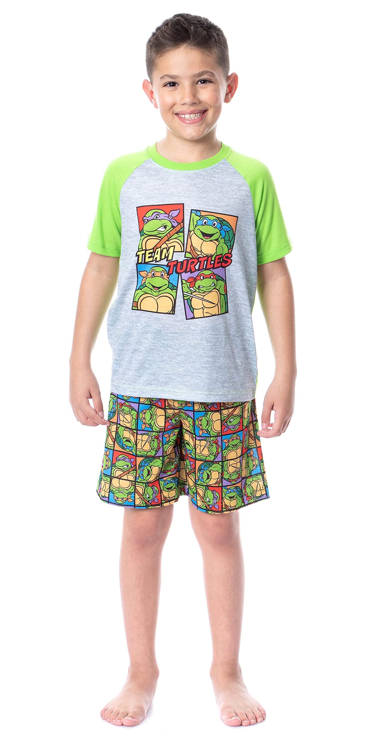 Boys' Teenage Mutant Ninja Turtles TMNT Team Sleep Pajama Set - Short Sleeve Cotton PJs for Kids | Perfect for Sleepovers, Birthday Gifts & Cartoon Character Fans